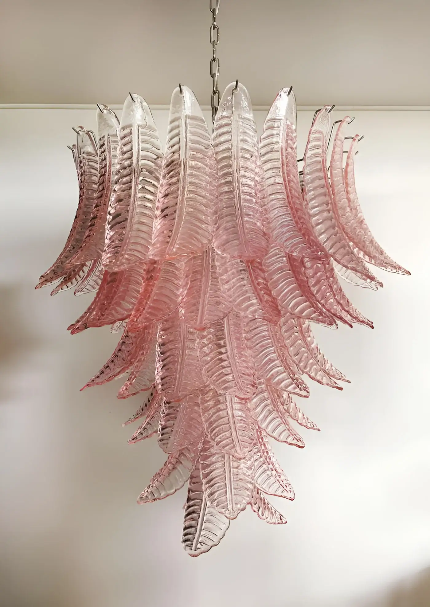Gorgeous Murano Felci Pink Glass Chandelier - Image 8
