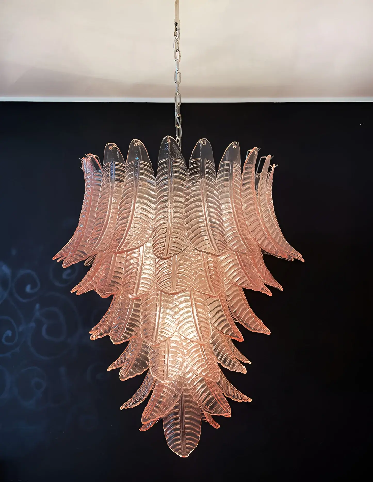 Gorgeous Murano Felci Pink Glass Chandelier - Image 9