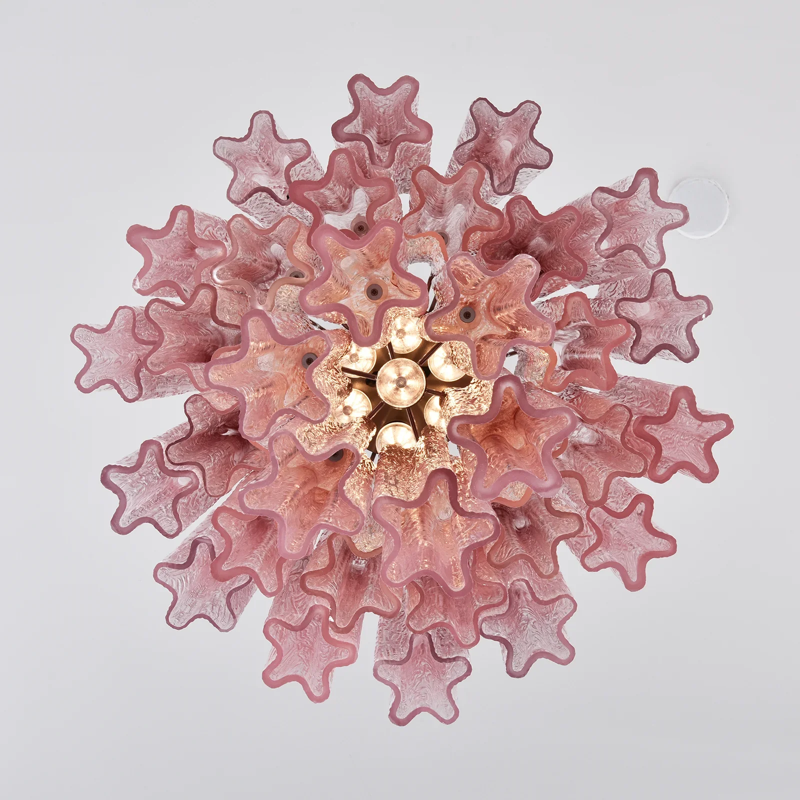 Gradient Red Murano Glass Tube Chandelier - Image 11