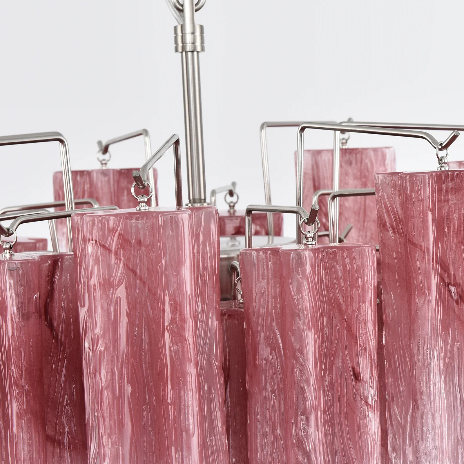 Gradient Red Murano Glass Tube Chandelier - Image 12