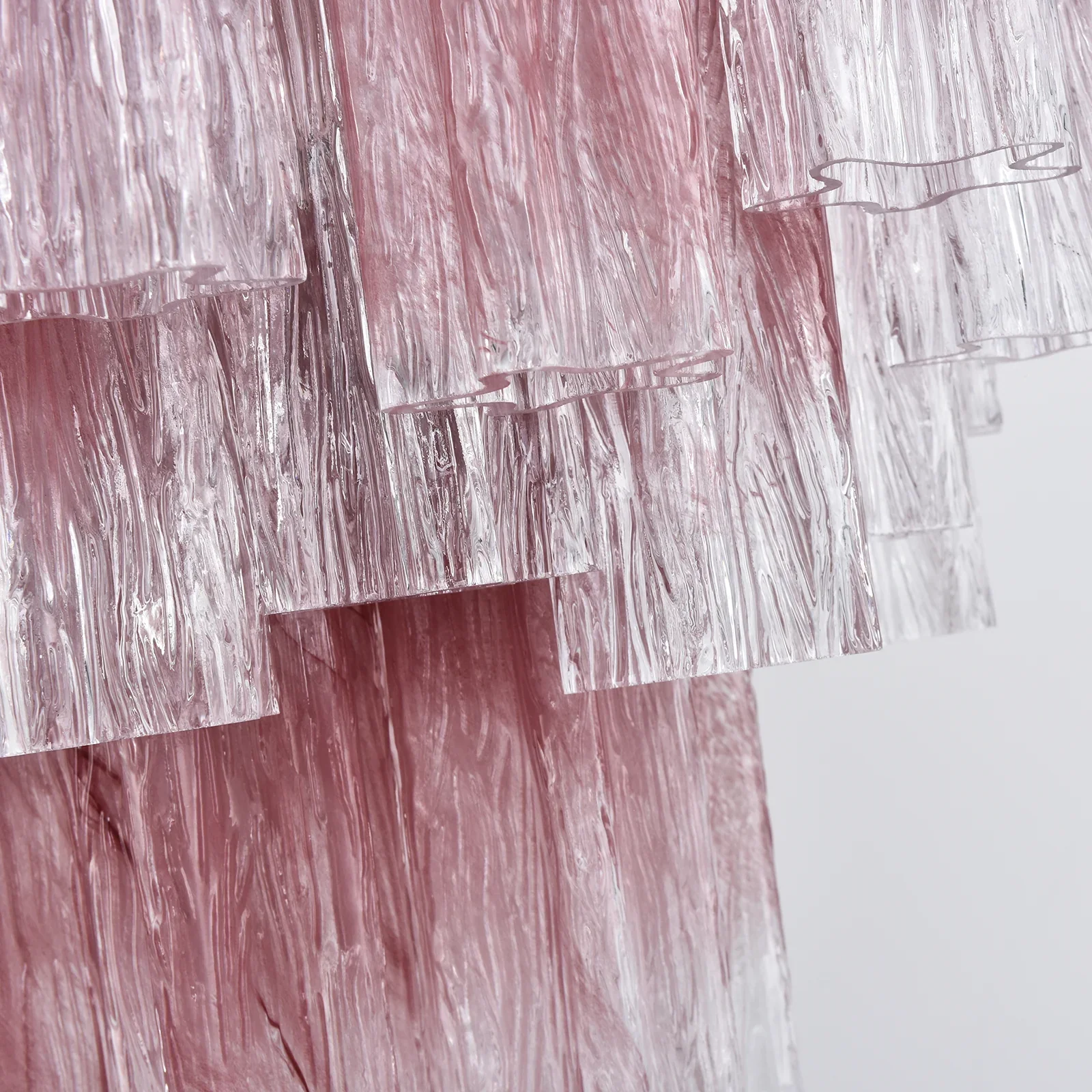 Gradient Red Murano Glass Tube Chandelier - Image 15
