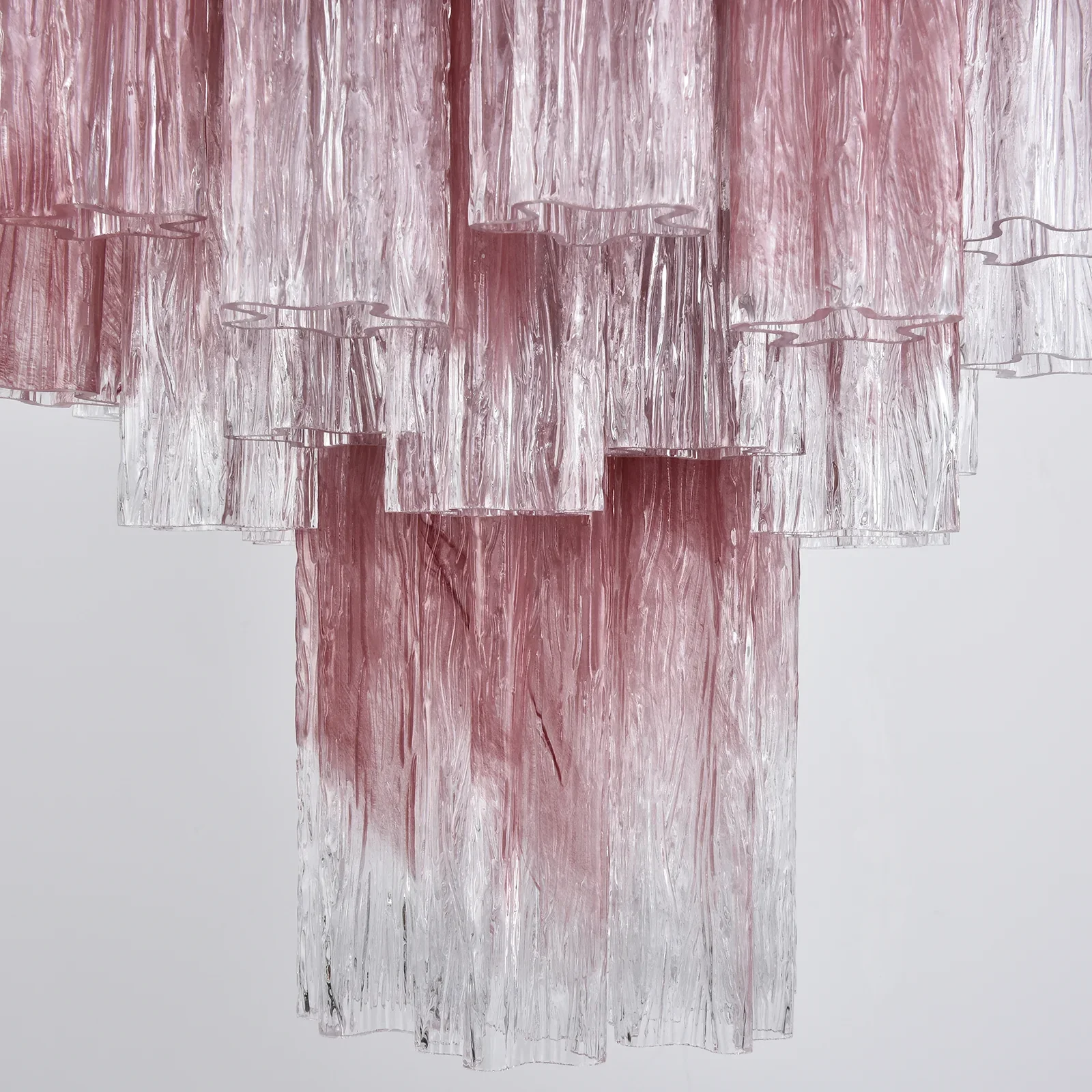 Gradient Red Murano Glass Tube Chandelier - Image 16