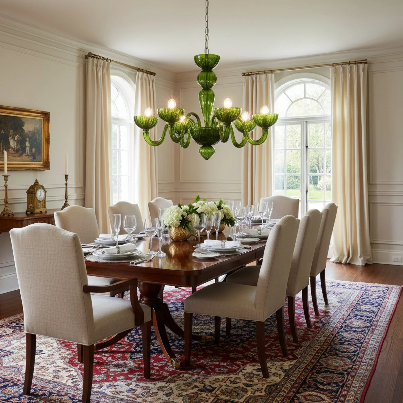 Green Ares Murano Glass Chandelier - Image 2