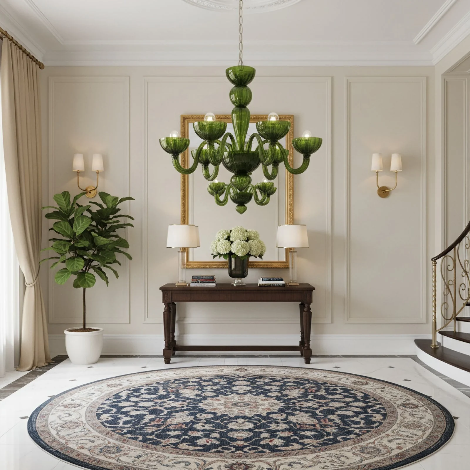 Green Ares Murano Glass Chandelier - Image 4