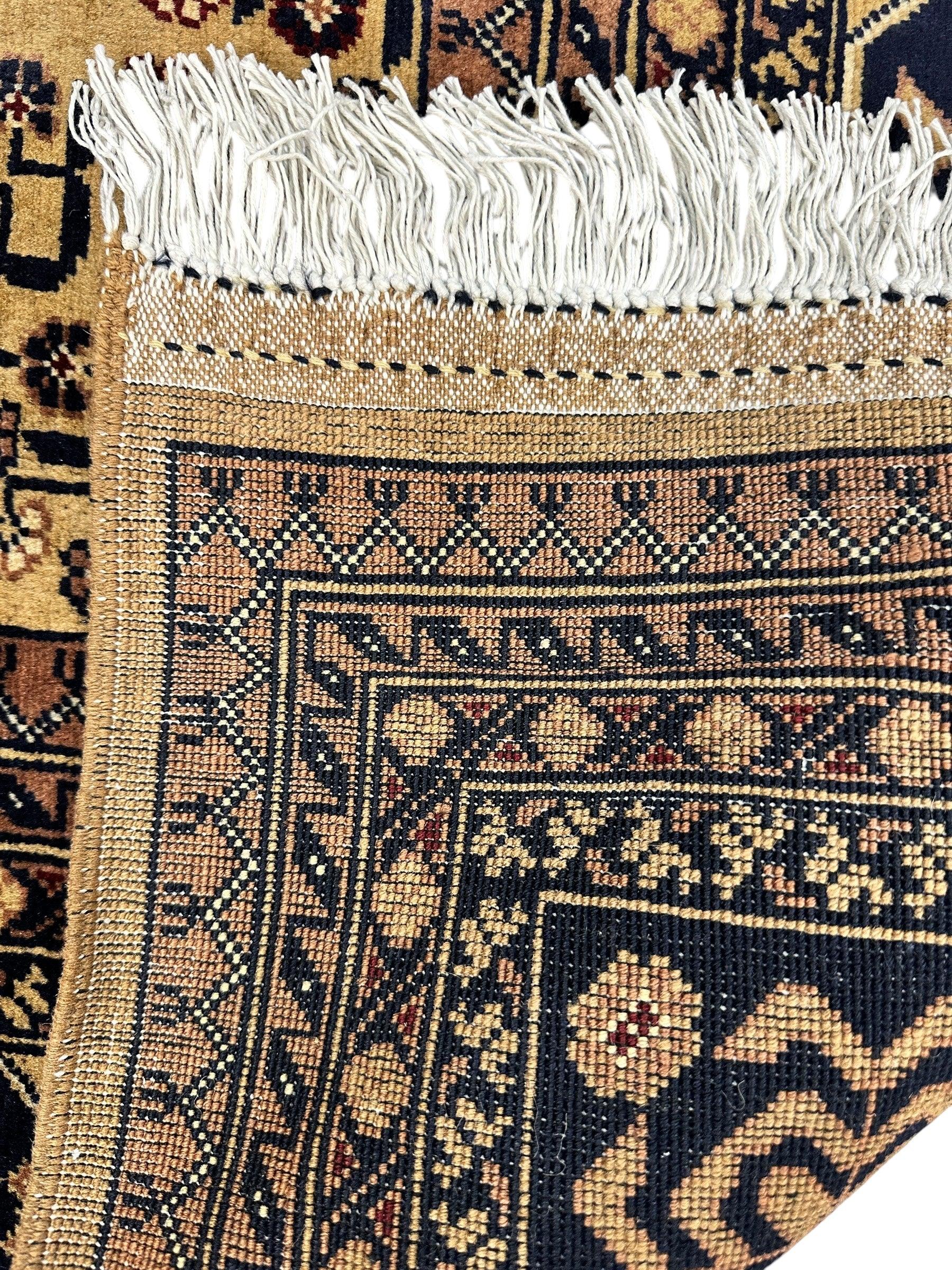 Hand-Knotted Afghan Bukhara Rug 8'4" x 11'10" - Wool, Geometric Patterns - Image 5