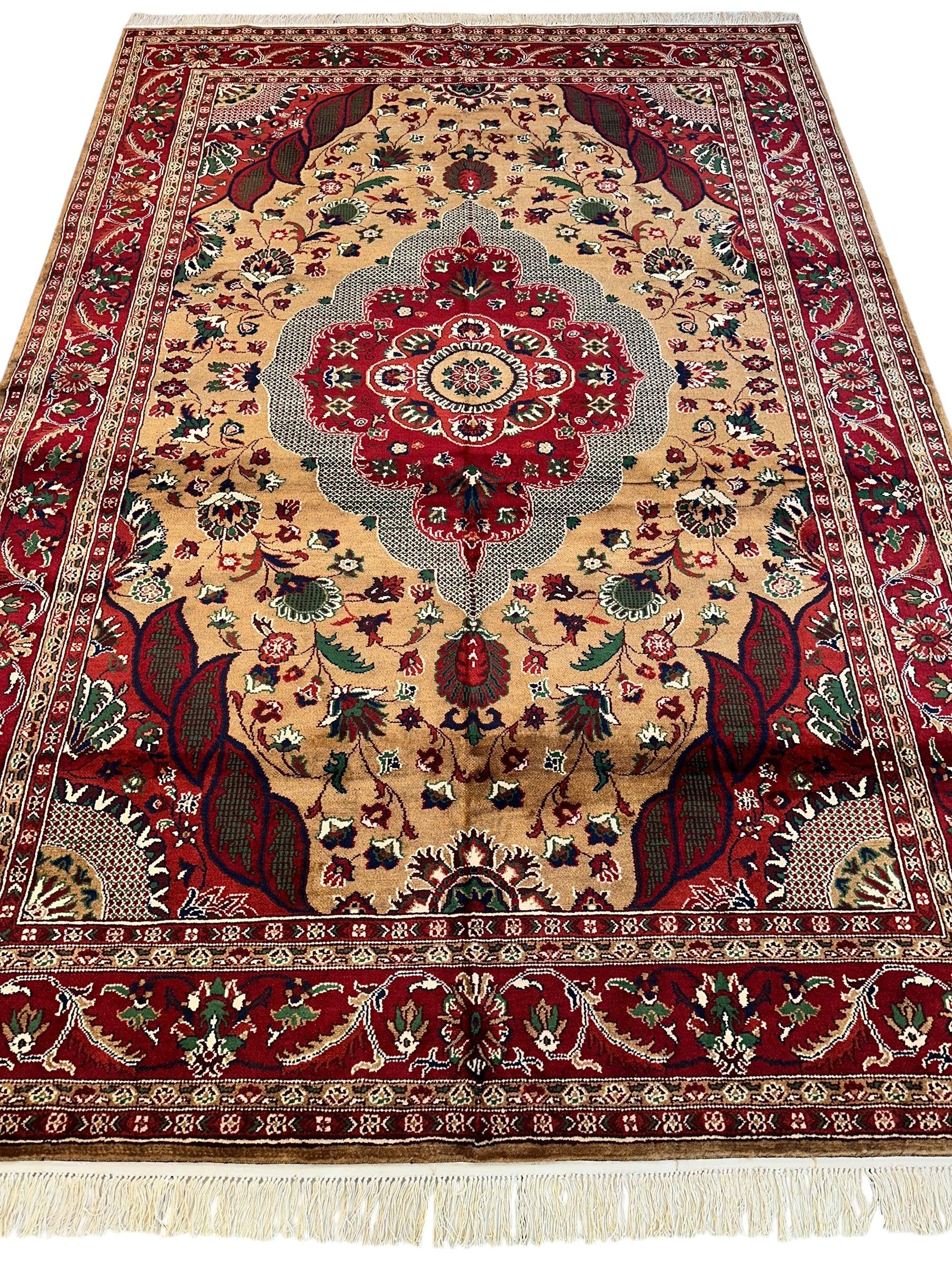 Hand-Knotted Afghan Garden Design Rug – 6’6” x 9’6” - Image 2