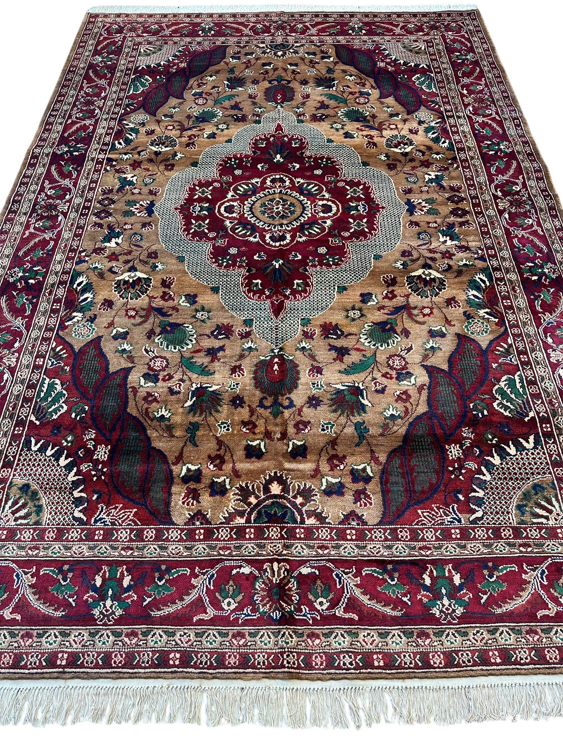 Hand-Knotted Afghan Garden Design Rug – 6’6” x 9’6” - Image 3
