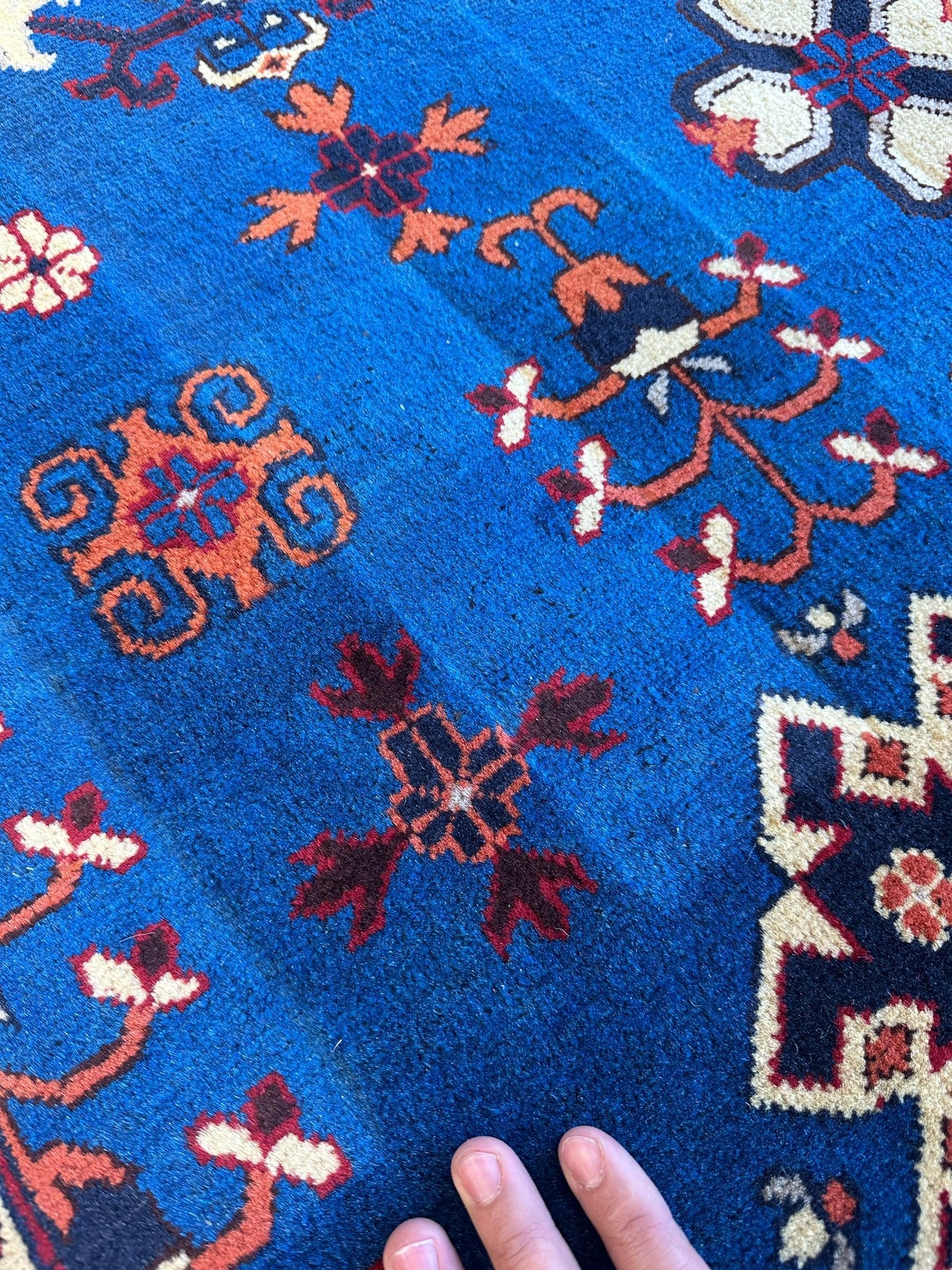 Hand-Knotted Afghan Kazak Rug – 6'6" x 9'7" – Vibrant Geometric Design in 100% Wool - Image 6