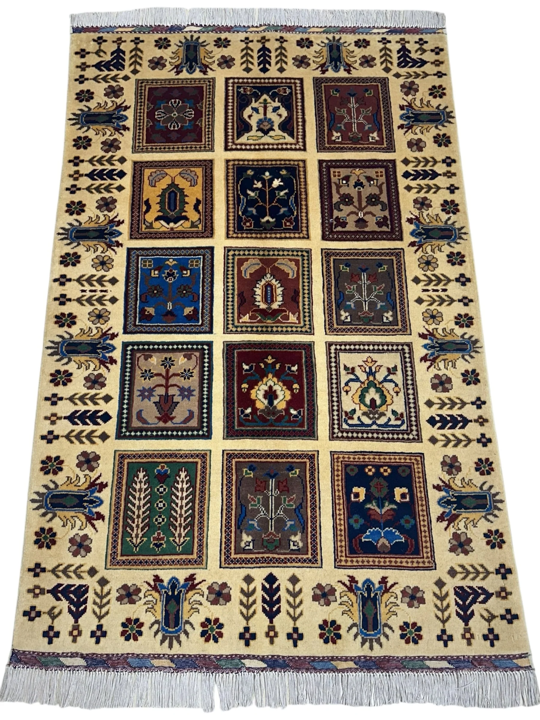 Hand-Knotted Afghani Bakhteiari Wool Rug – 3’5″  x  5’1″ - Image 2