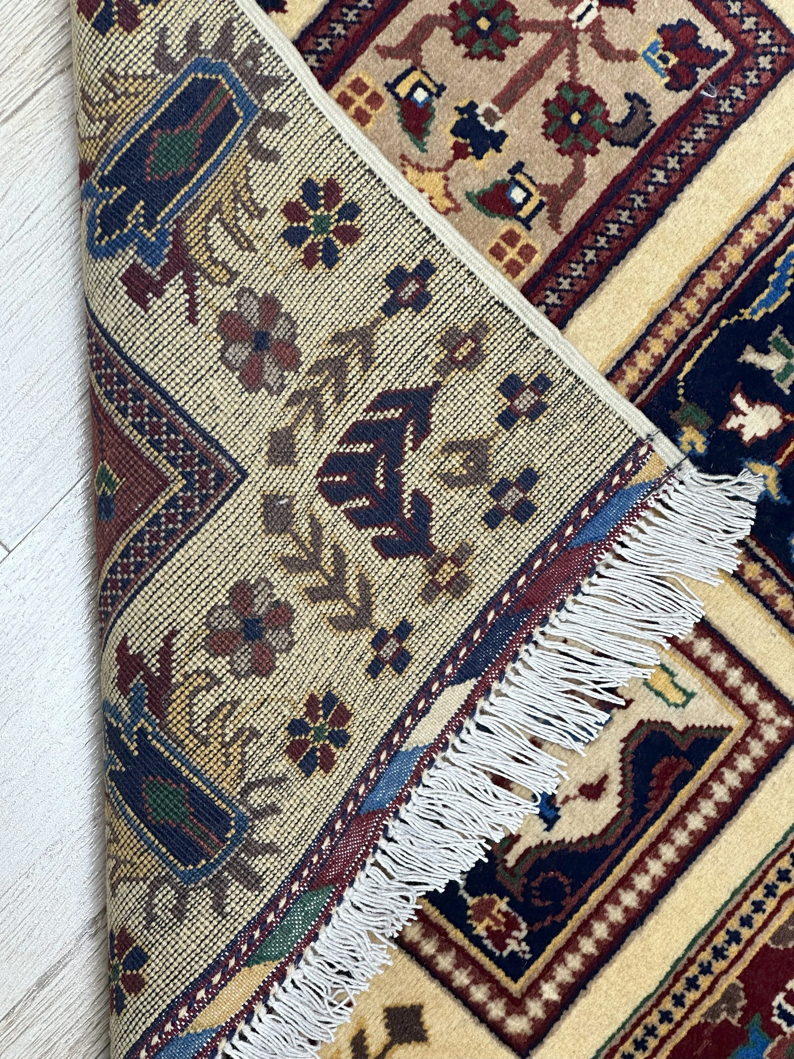 Hand-Knotted Afghani Bakhteiari Wool Rug – 3’5″  x  5’1″ - Image 3