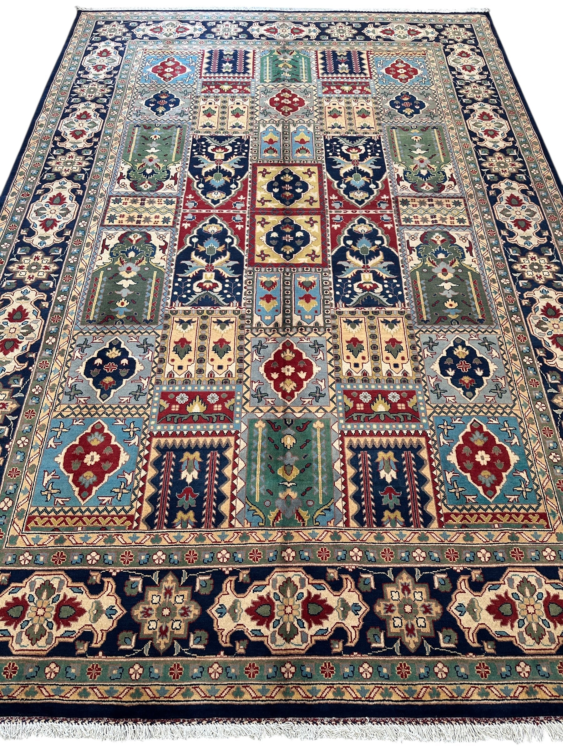 Hand-Knotted Afghani Bakhtiari Garden Rug | 6'9" x 9'10" Wool Area Rug - Image 2