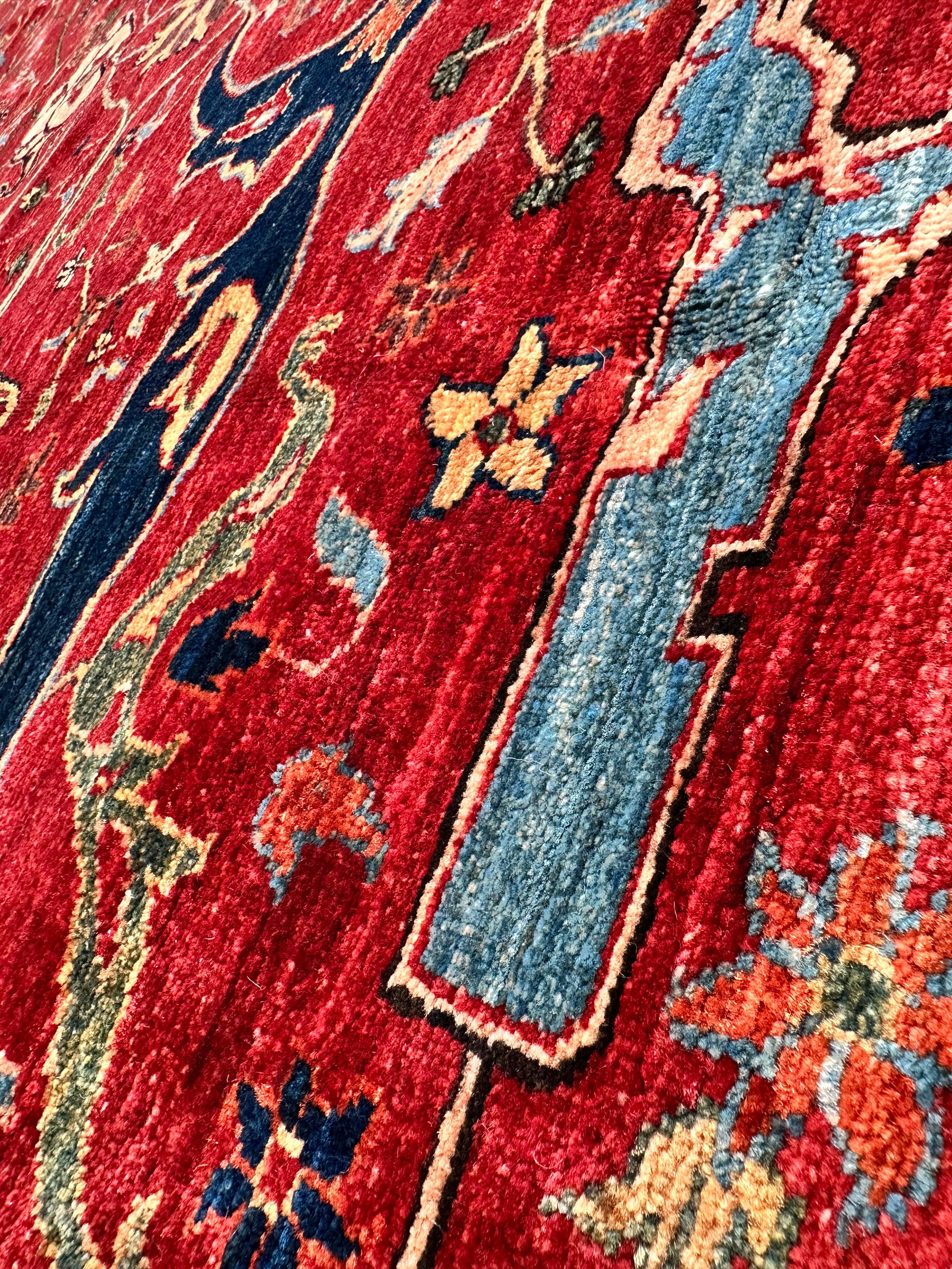 Hand-Knotted Afghani Bidjar Wool Rug – 9’x12’6” – Intricate Geometric & Floral Motifs - Image 14