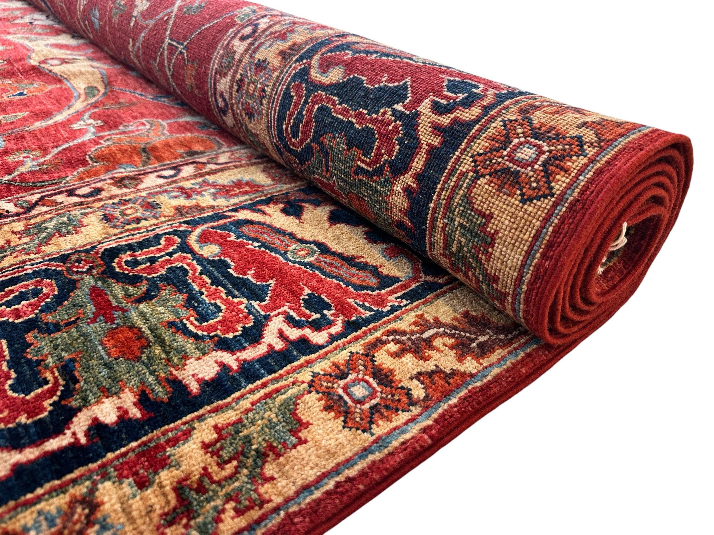 Hand-Knotted Afghani Bidjar Wool Rug – 9’x12’6” – Intricate Geometric & Floral Motifs - Image 15