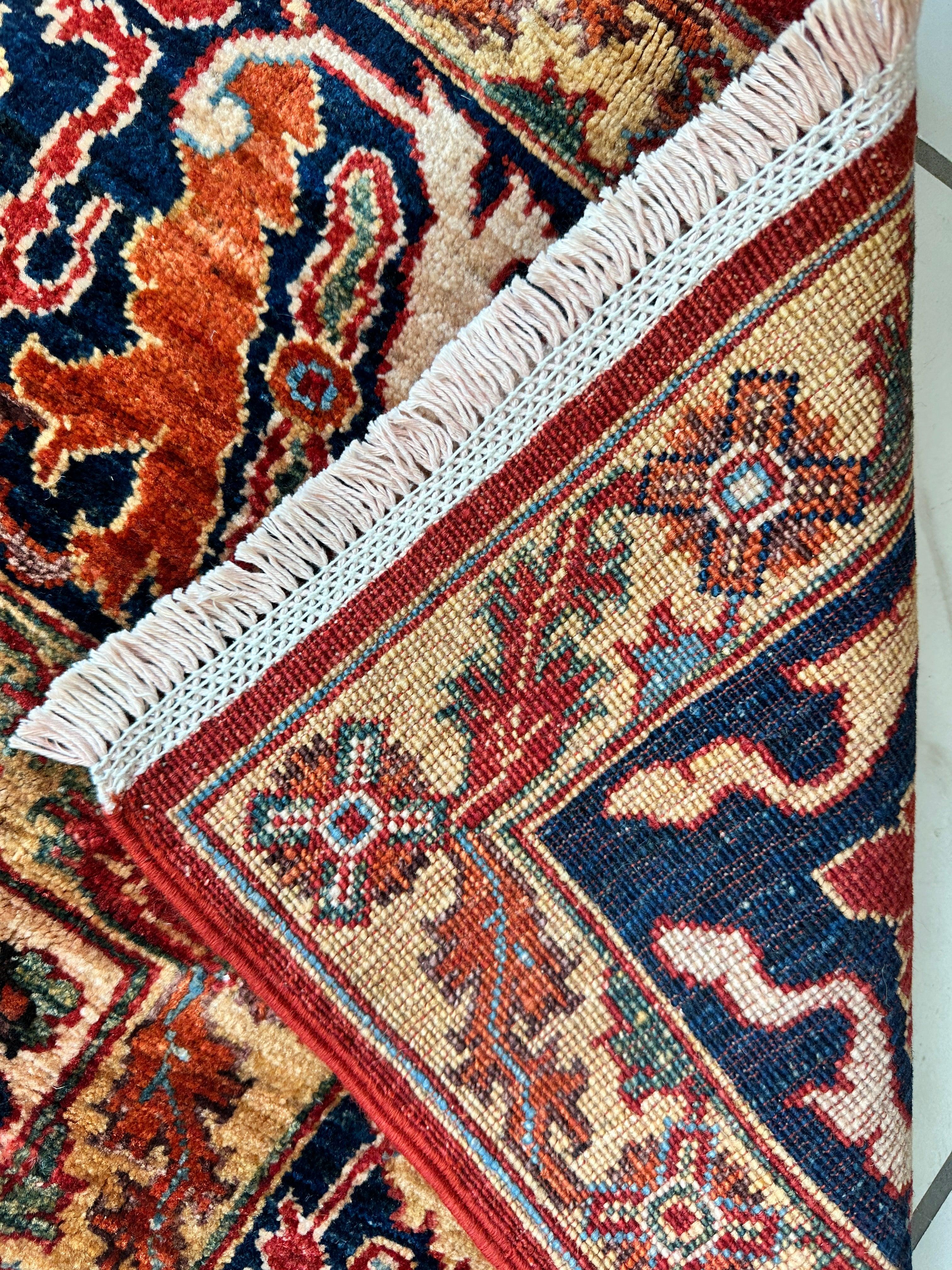 Hand-Knotted Afghani Bidjar Wool Rug – 9’x12’6” – Intricate Geometric & Floral Motifs - Image 16