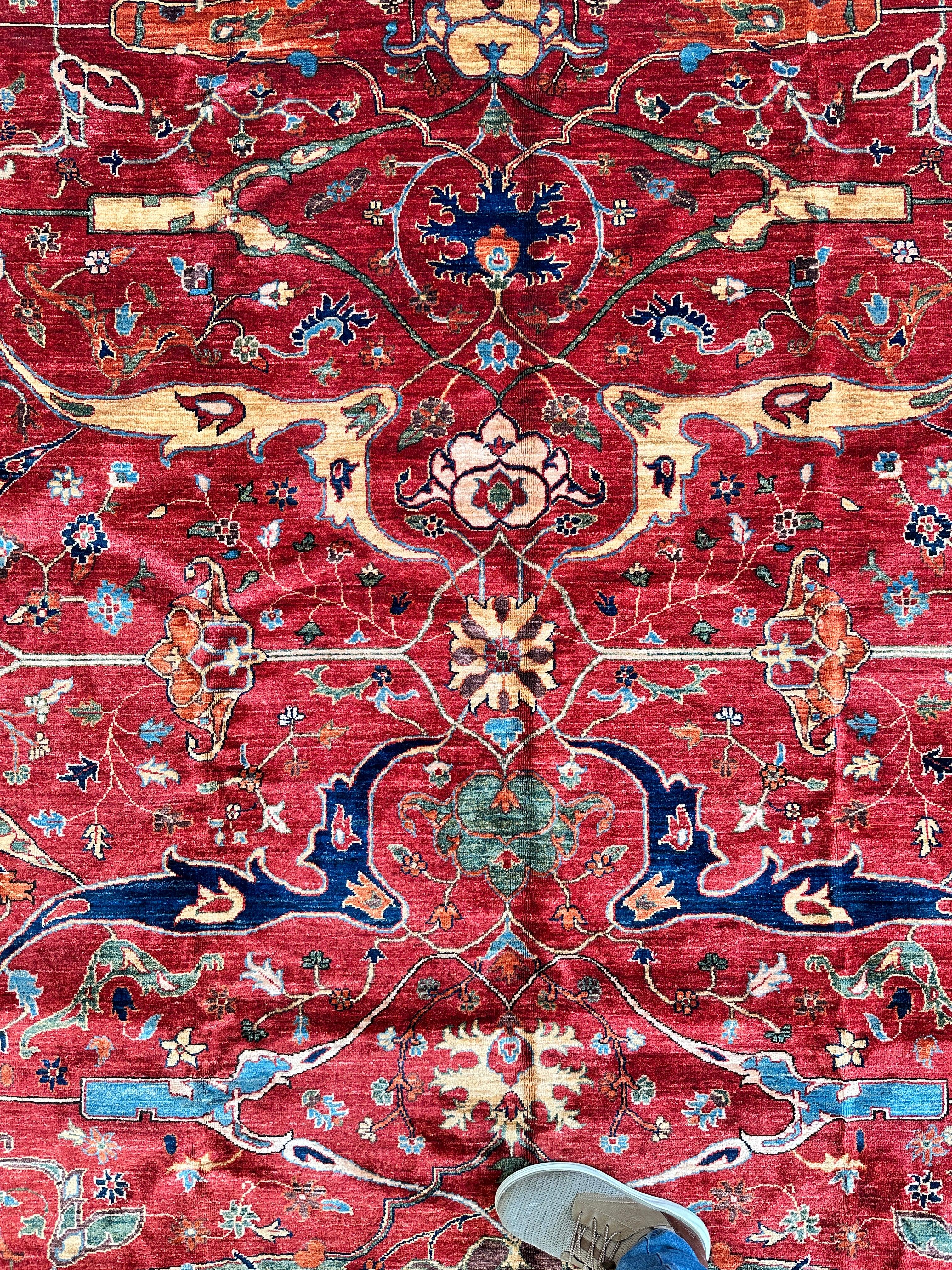 Hand-Knotted Afghani Bidjar Wool Rug – 9’x12’6” – Intricate Geometric & Floral Motifs - Image 5