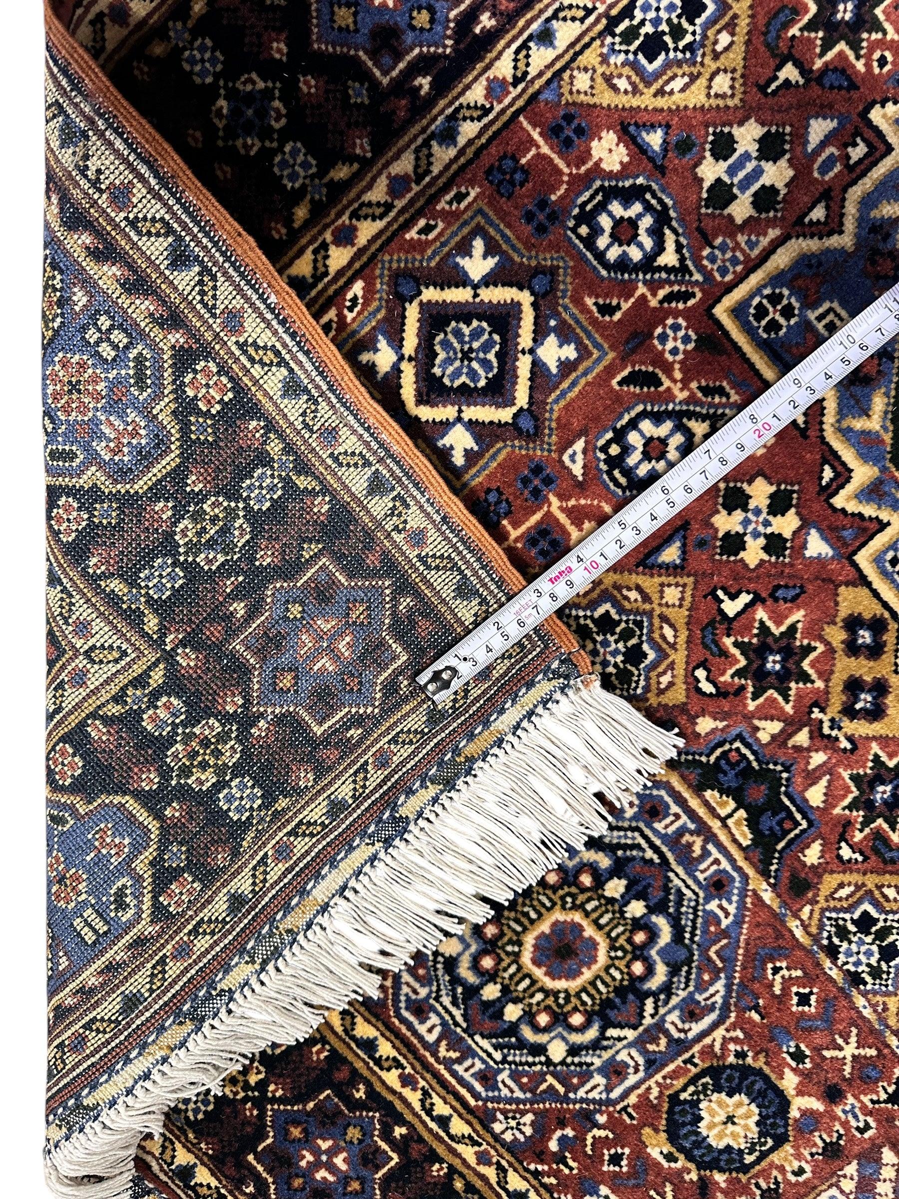 Hand-Knotted Afghani Blue & Brown Mamluk Wool Rug – 40” x 62” - Image 6