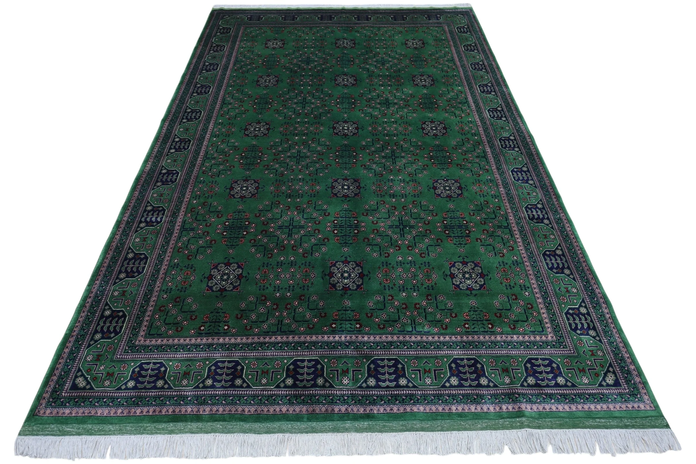 Hand-Knotted Afghani Bukharayi Wool Rug – 6’7″ x 9’9″ - Image 2