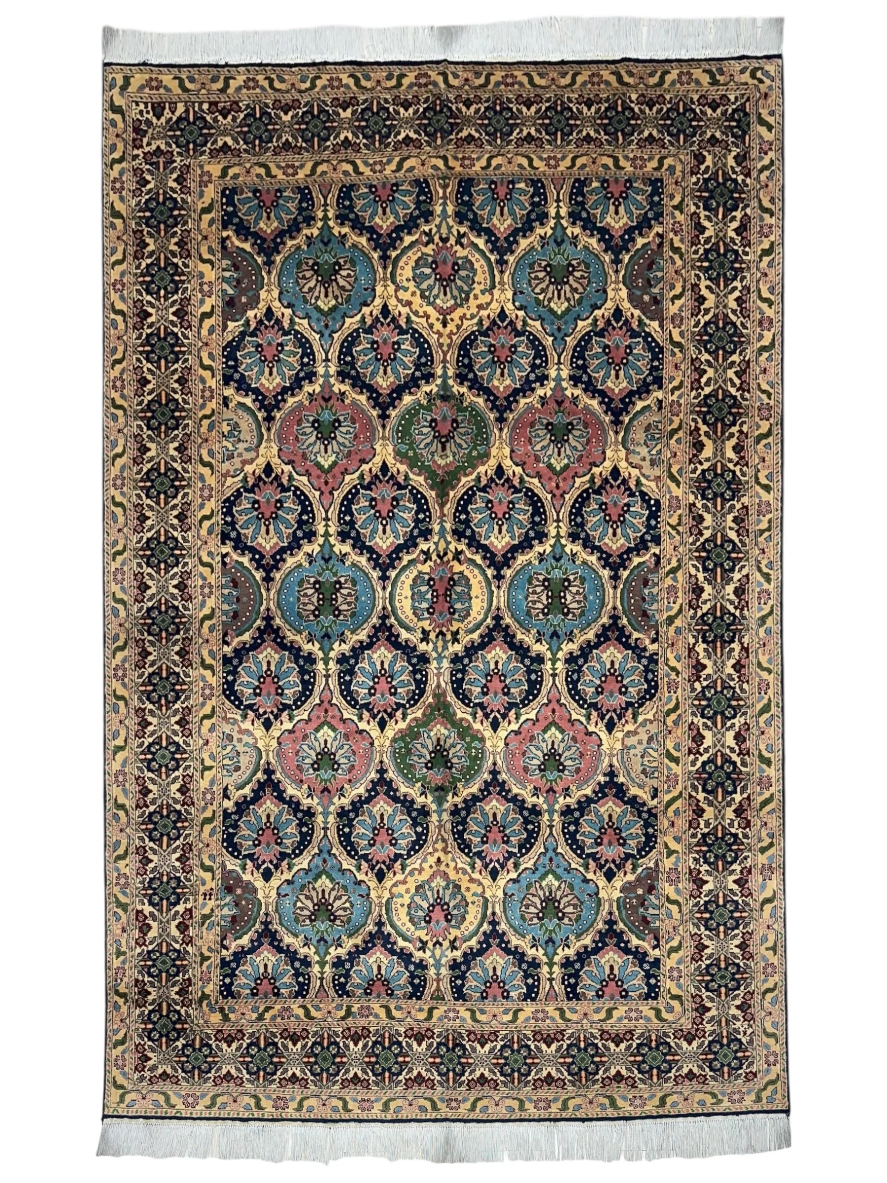 Hand-Knotted Afghani Heart Shape Wool Rug – 6’6″ x 9’2″