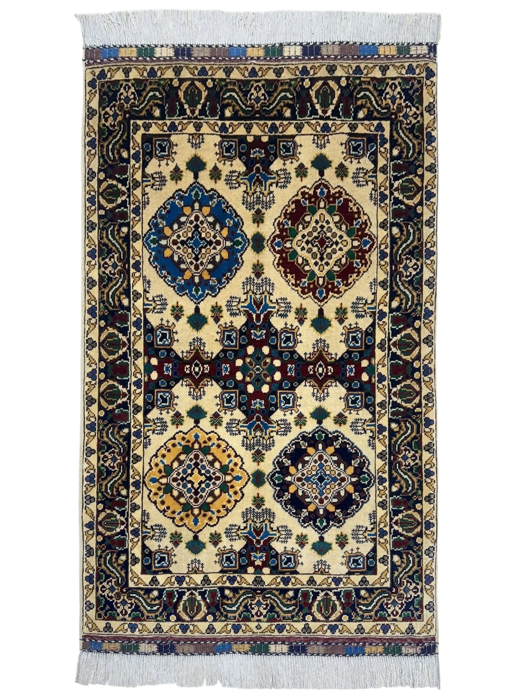 Hand-Knotted Afghani Kashi Wool Rug – 2’9″ x 4’4″