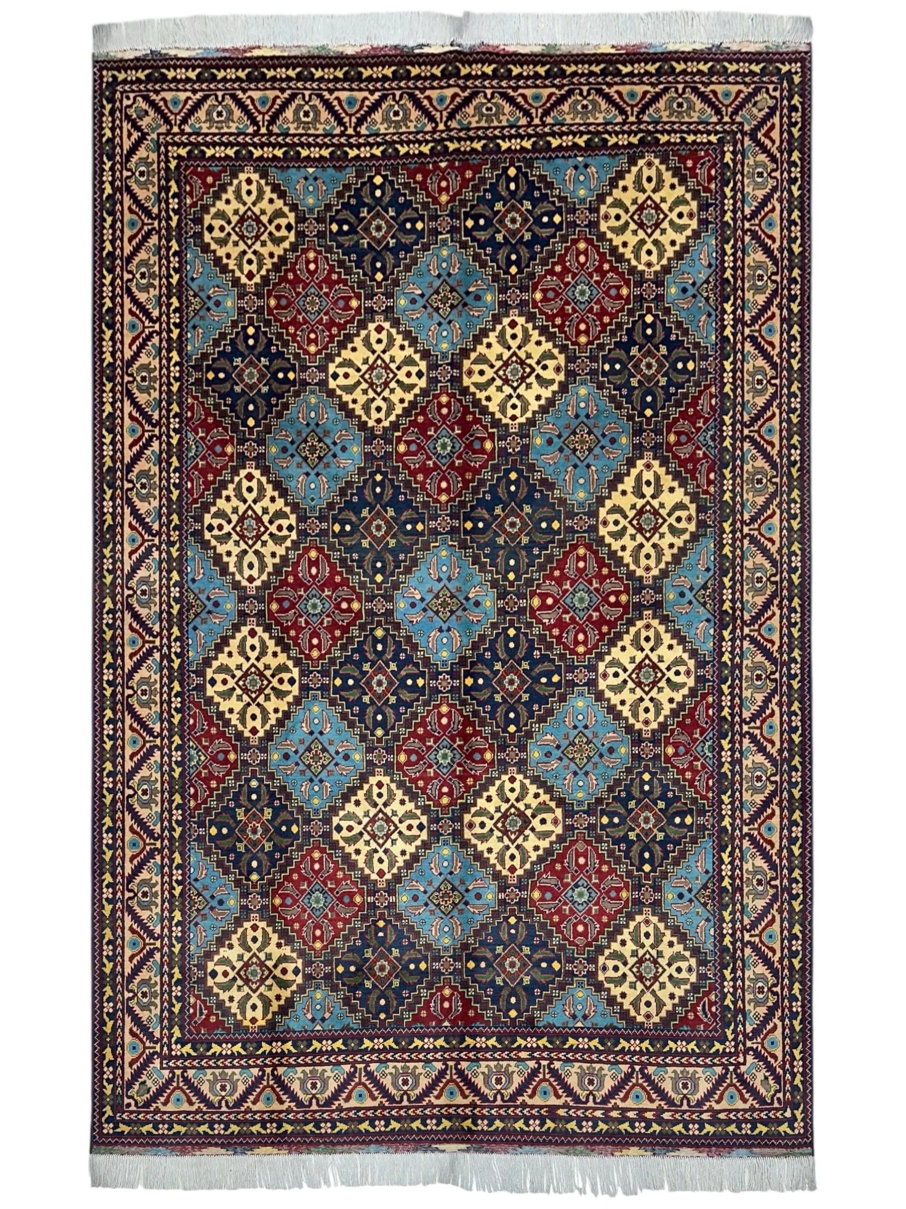Hand-Knotted Afghani Kashi Wool Rug – 6’9″ x 9’6″