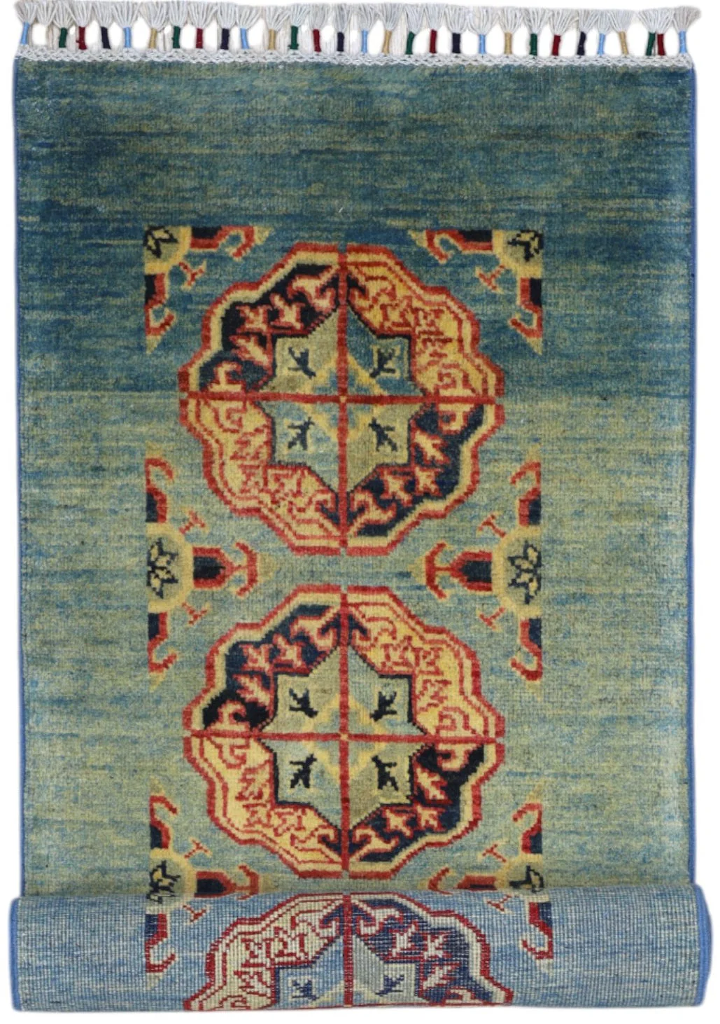 Hand-Knotted Afghani Kazak Wool Rug – 2’1″ x 5’7″ - Image 5