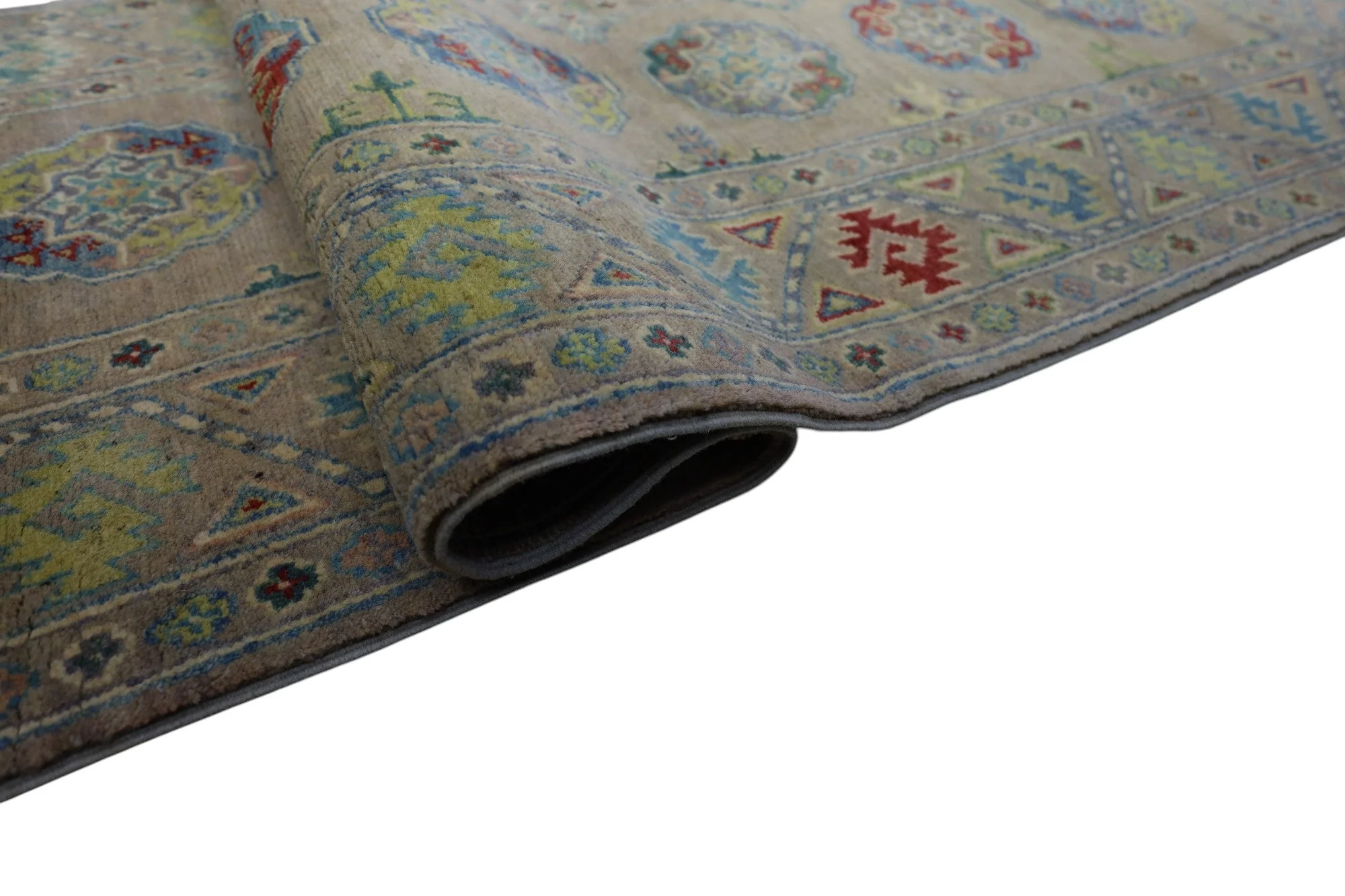 Hand-Knotted Afghani Kazak Wool Rug – 2’7″ x 10’0″ - Image 5