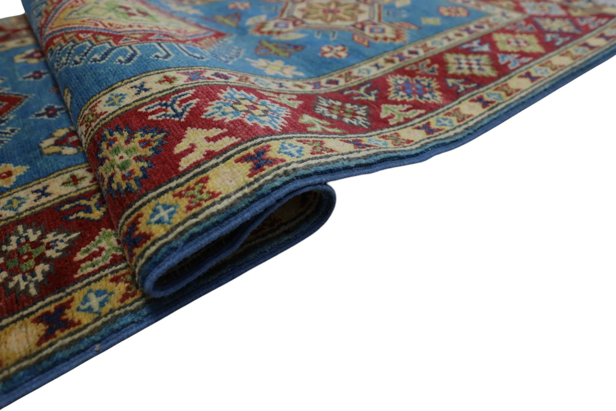 Hand-Knotted Afghani Kazak Wool Rug – 2’9″ x 9’9″ - Image 5