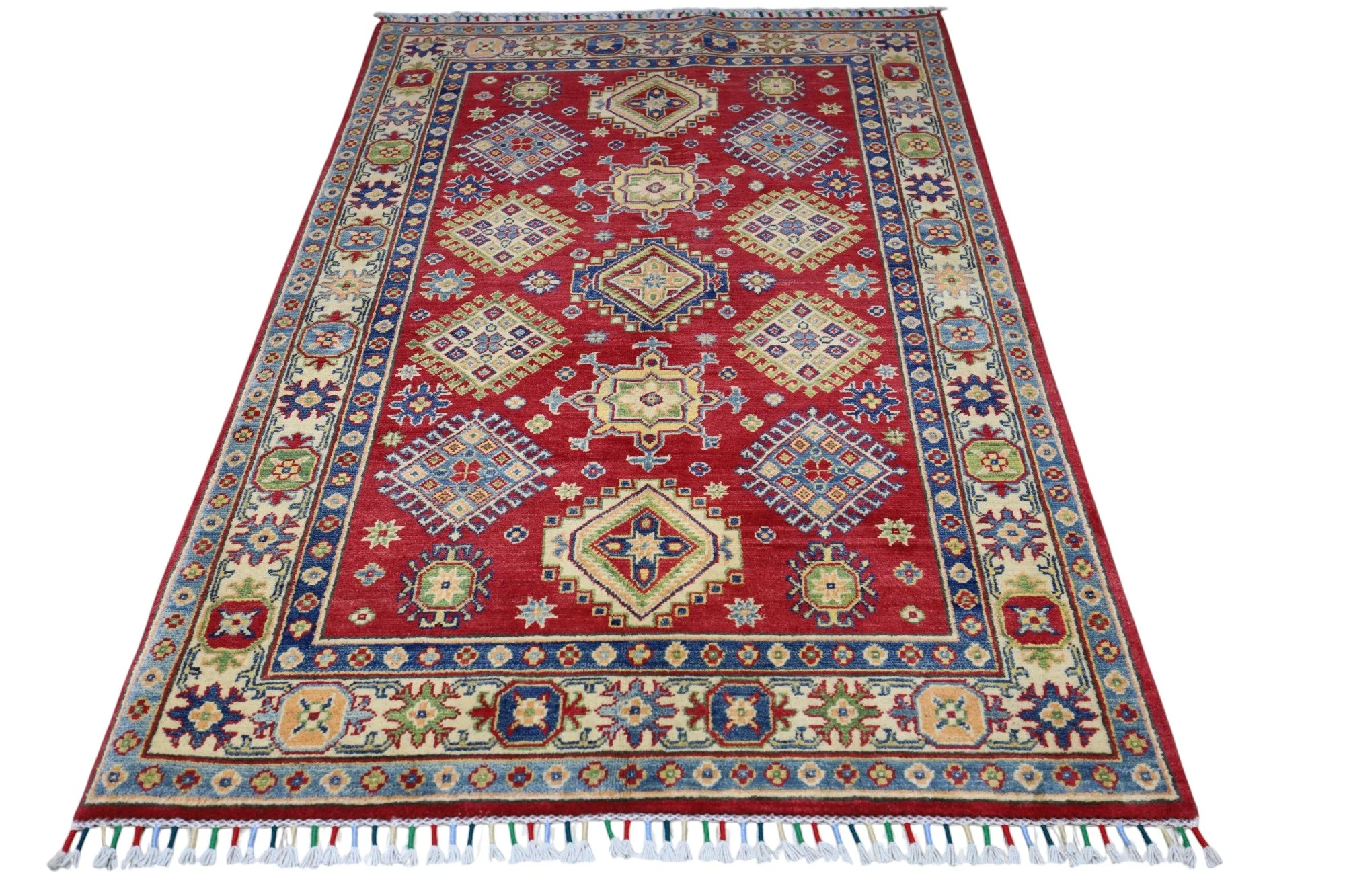 Hand-Knotted Afghani Kazak Wool Rug – 3’10″  x  6’0″ - Image 2