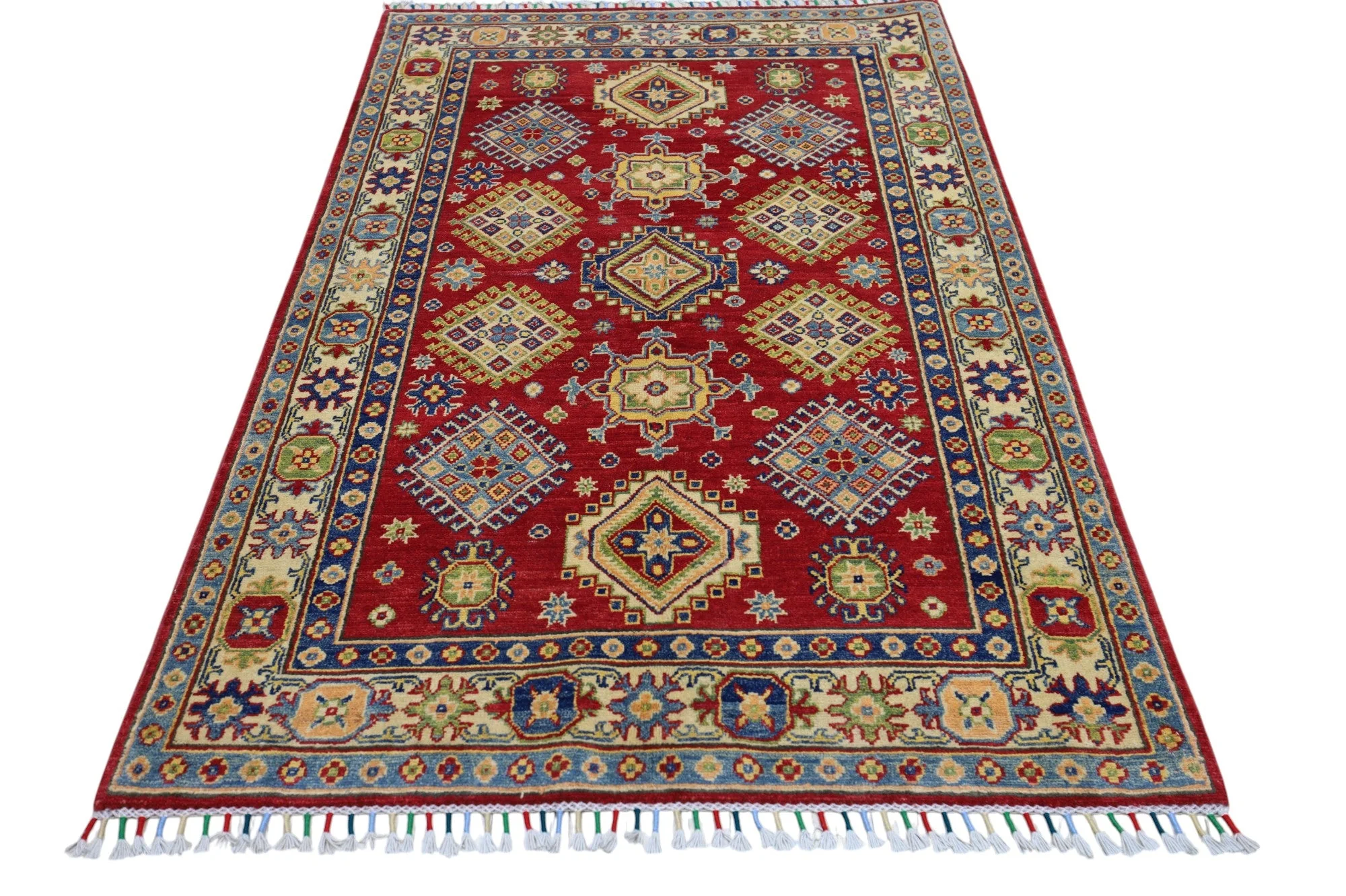 Hand-Knotted Afghani Kazak Wool Rug – 3’10″  x  6’0″ - Image 3