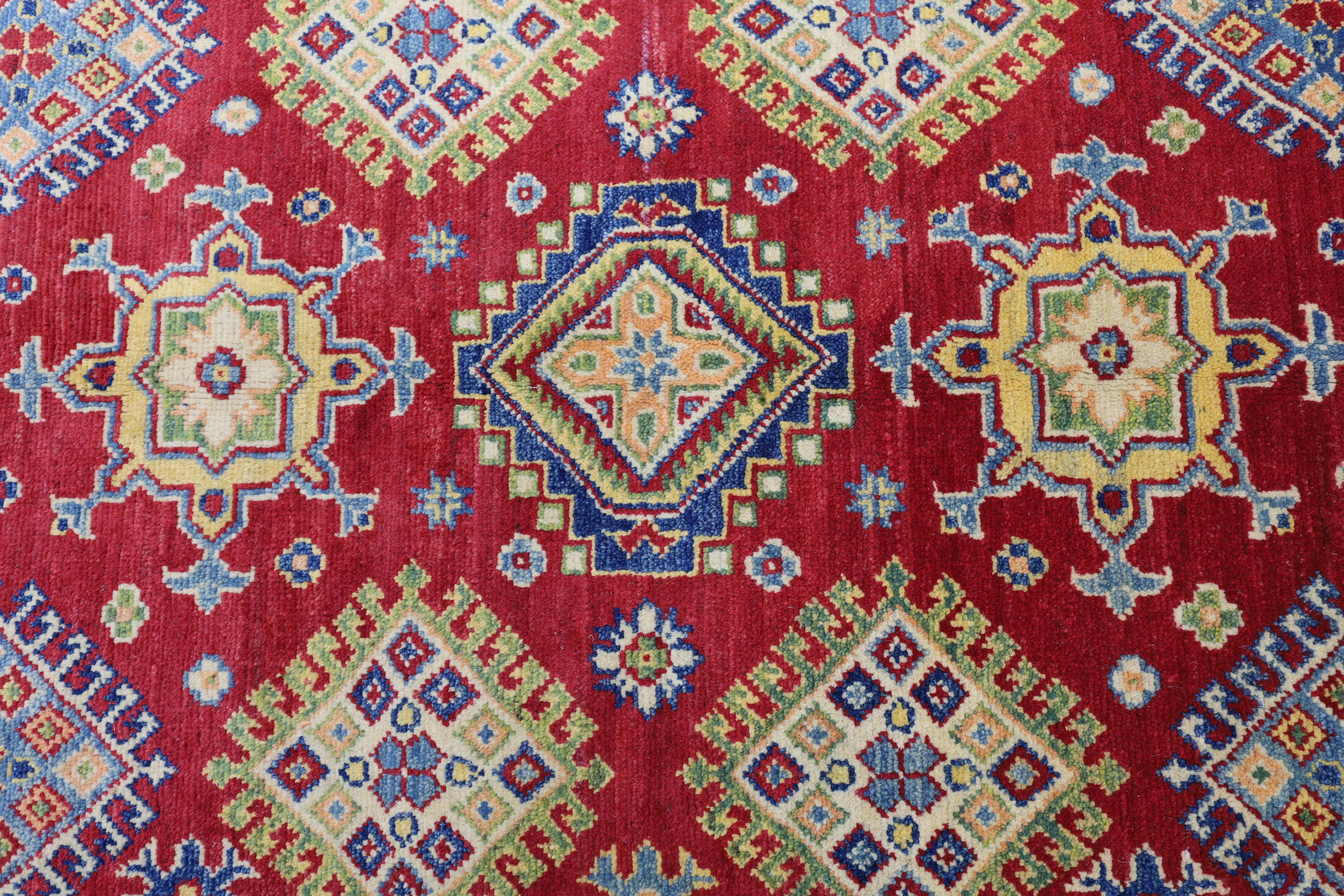 Hand-Knotted Afghani Kazak Wool Rug – 3’10″  x  6’0″ - Image 4
