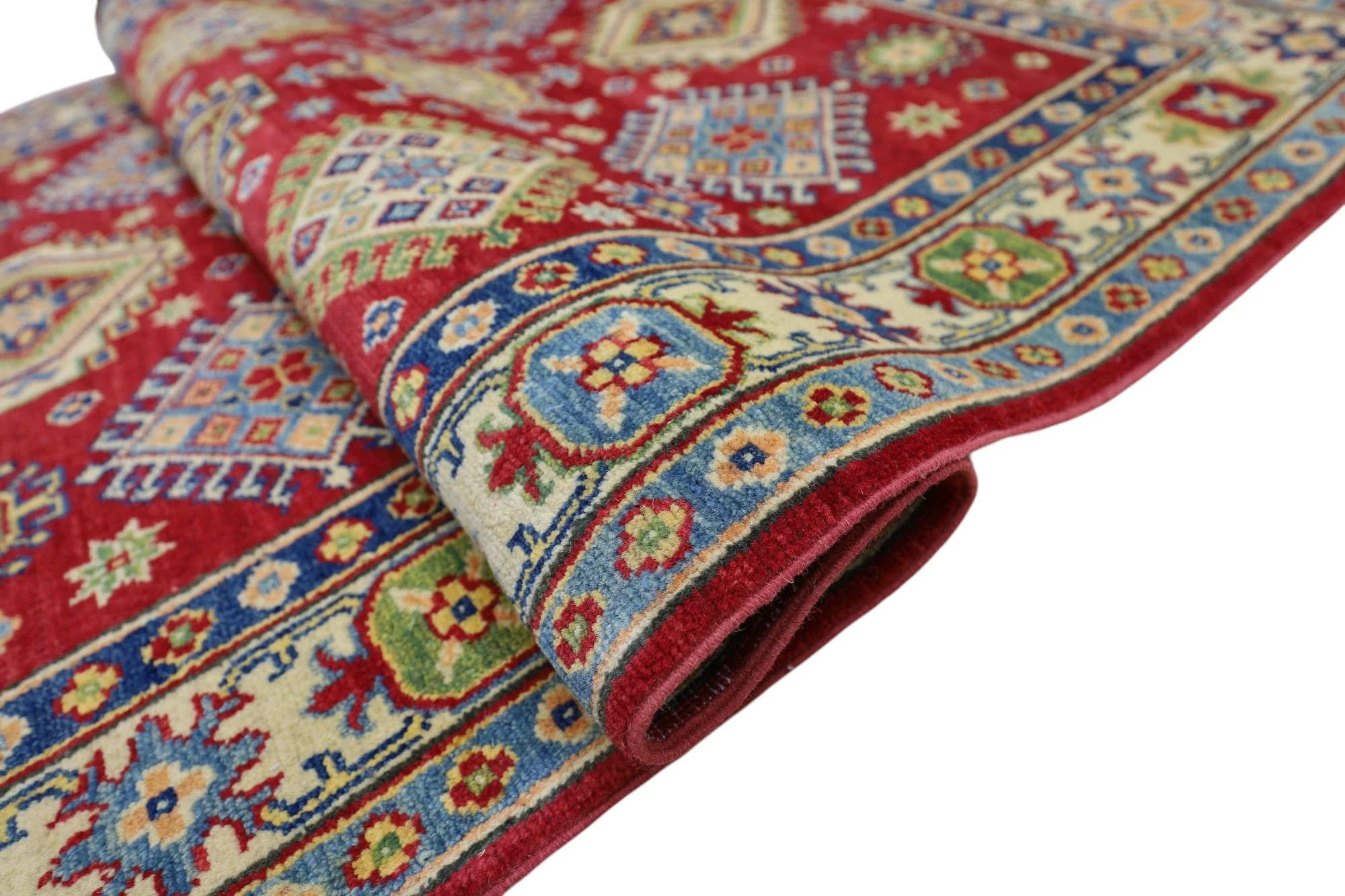 Hand-Knotted Afghani Kazak Wool Rug – 3’10″  x  6’0″ - Image 5