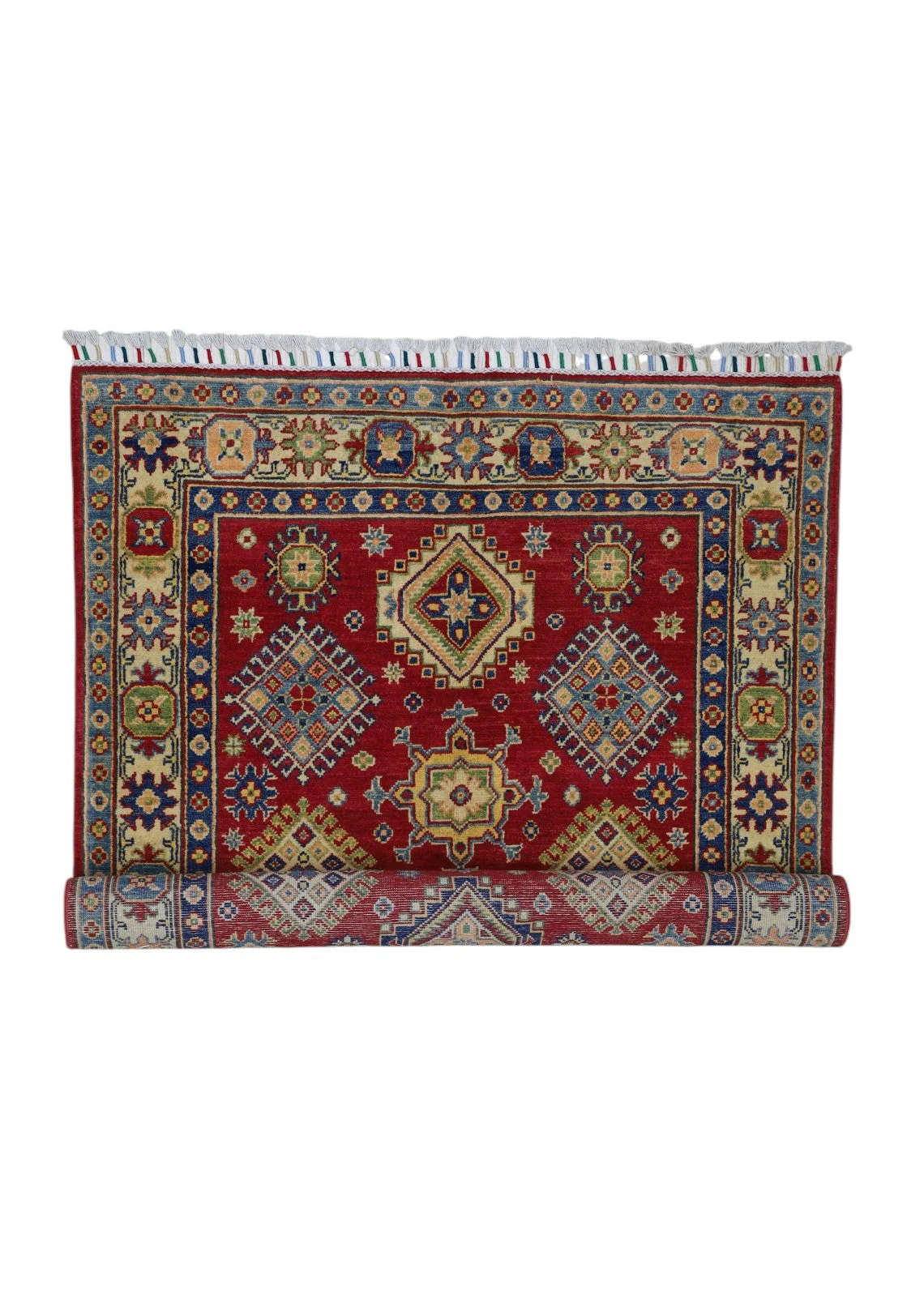 Hand-Knotted Afghani Kazak Wool Rug – 3’10″  x  6’0″ - Image 6