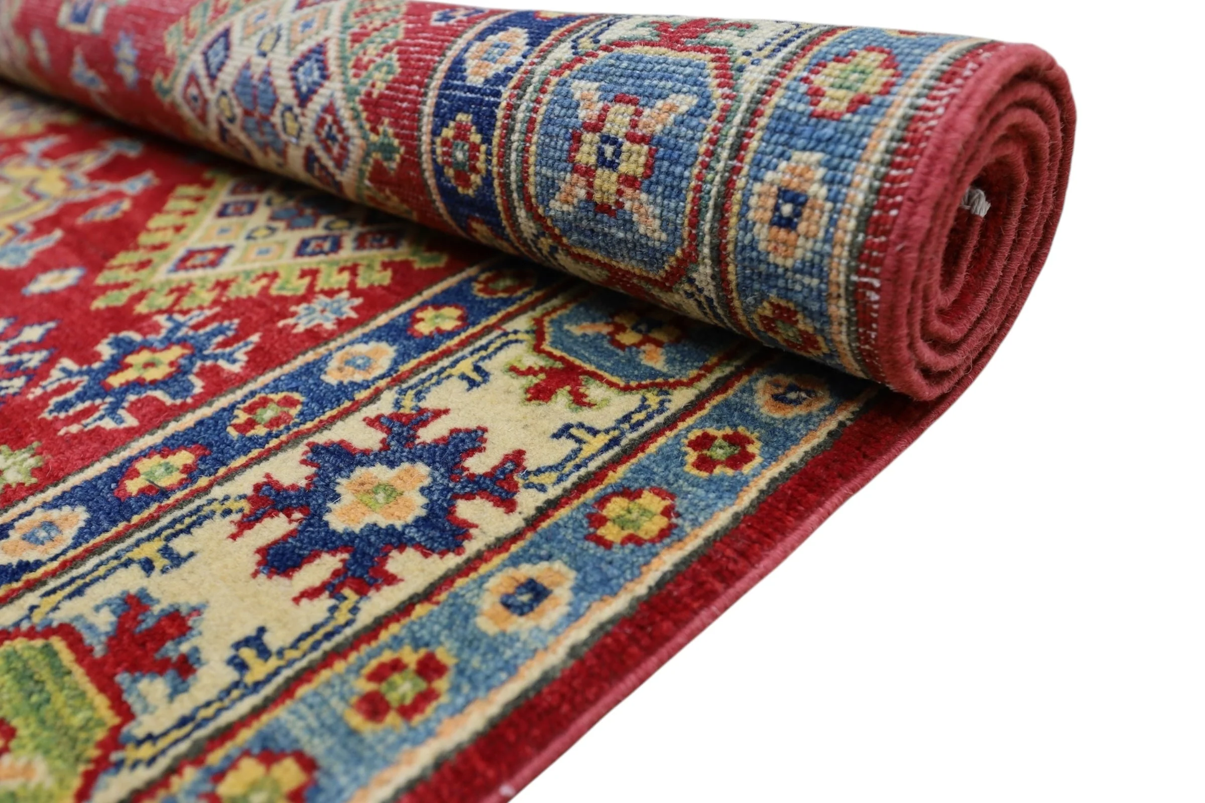 Hand-Knotted Afghani Kazak Wool Rug – 3’10″  x  6’0″ - Image 7