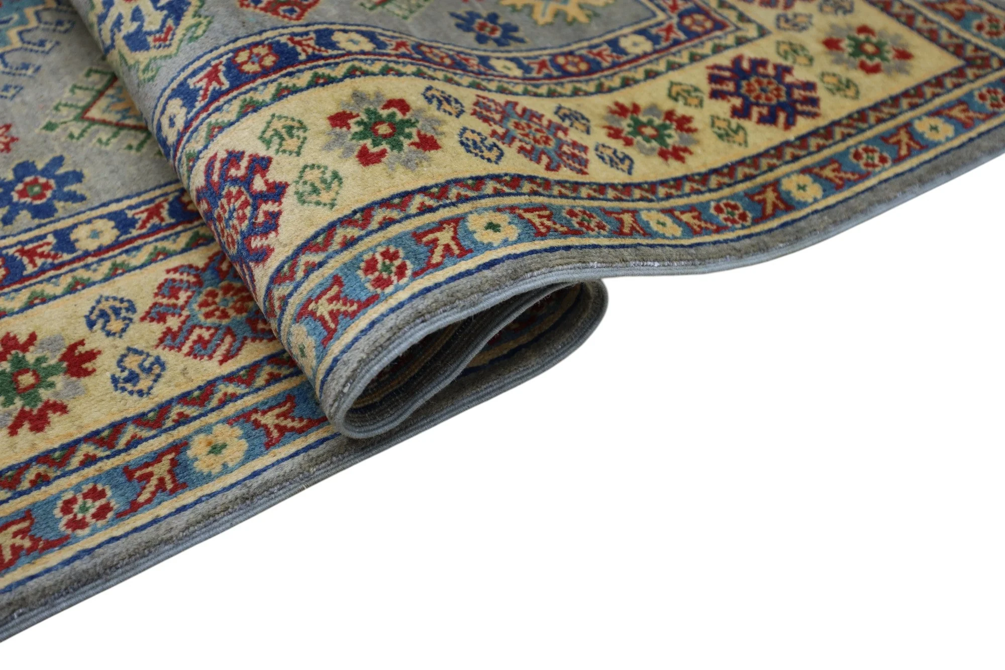 Hand-Knotted Afghani Kazak Wool Rug – 3’11″  x  5’6″ - Image 5