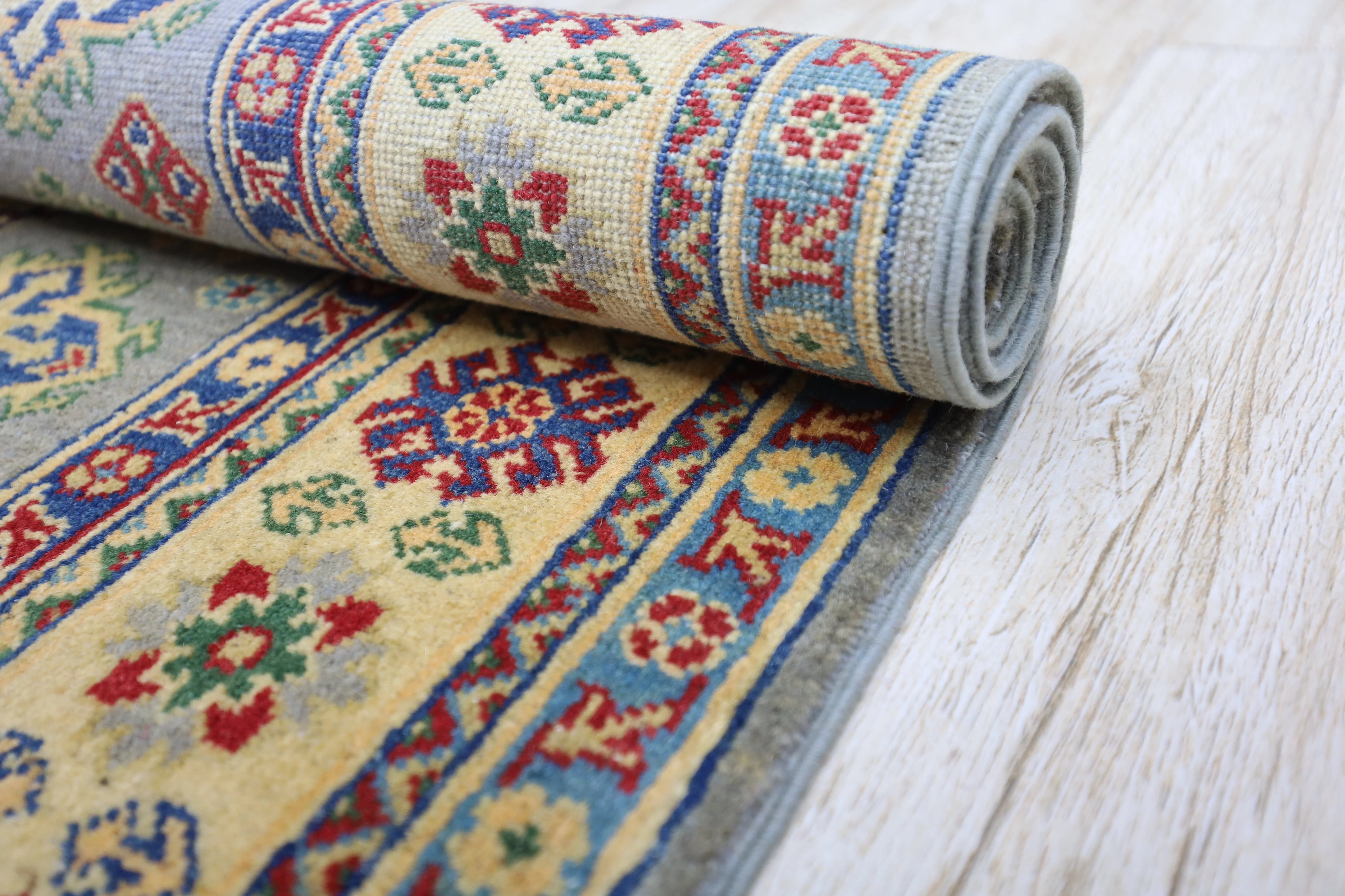 Hand-Knotted Afghani Kazak Wool Rug – 3’11″  x  5’6″ - Image 7