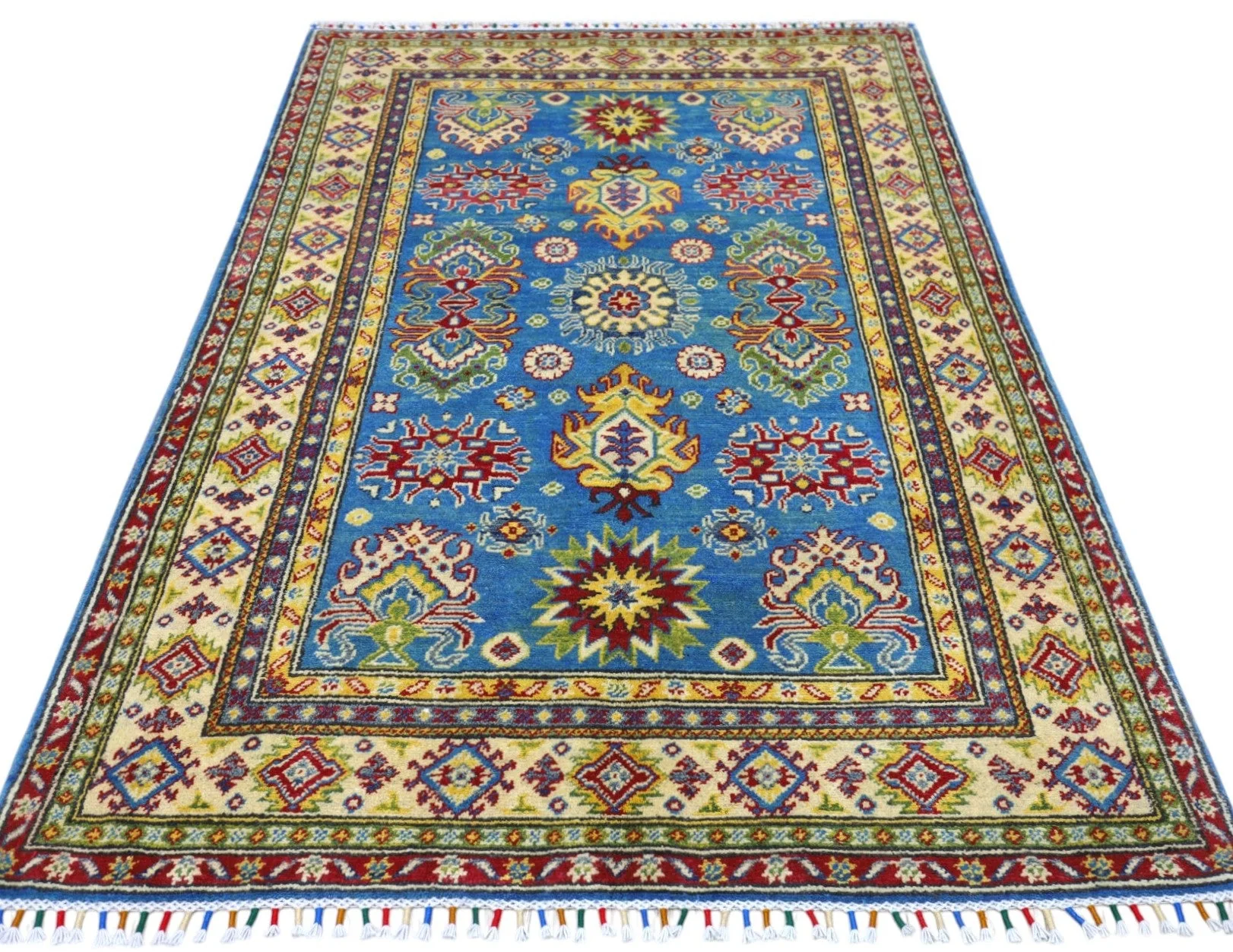 Hand-Knotted Afghani Kazak Wool Rug – 3’11″  x  6’0″ - Image 2