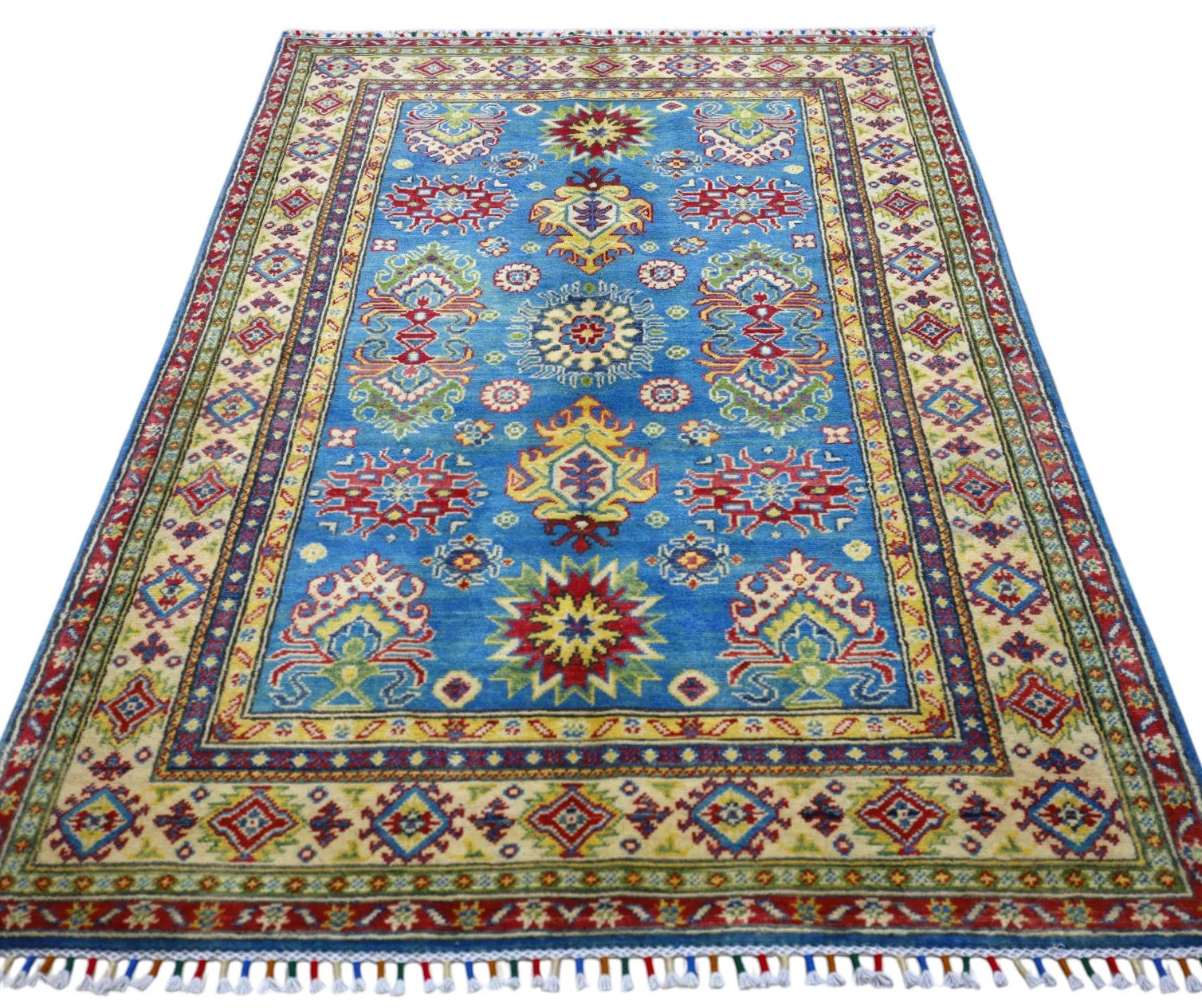 Hand-Knotted Afghani Kazak Wool Rug – 3’11″  x  6’0″ - Image 3