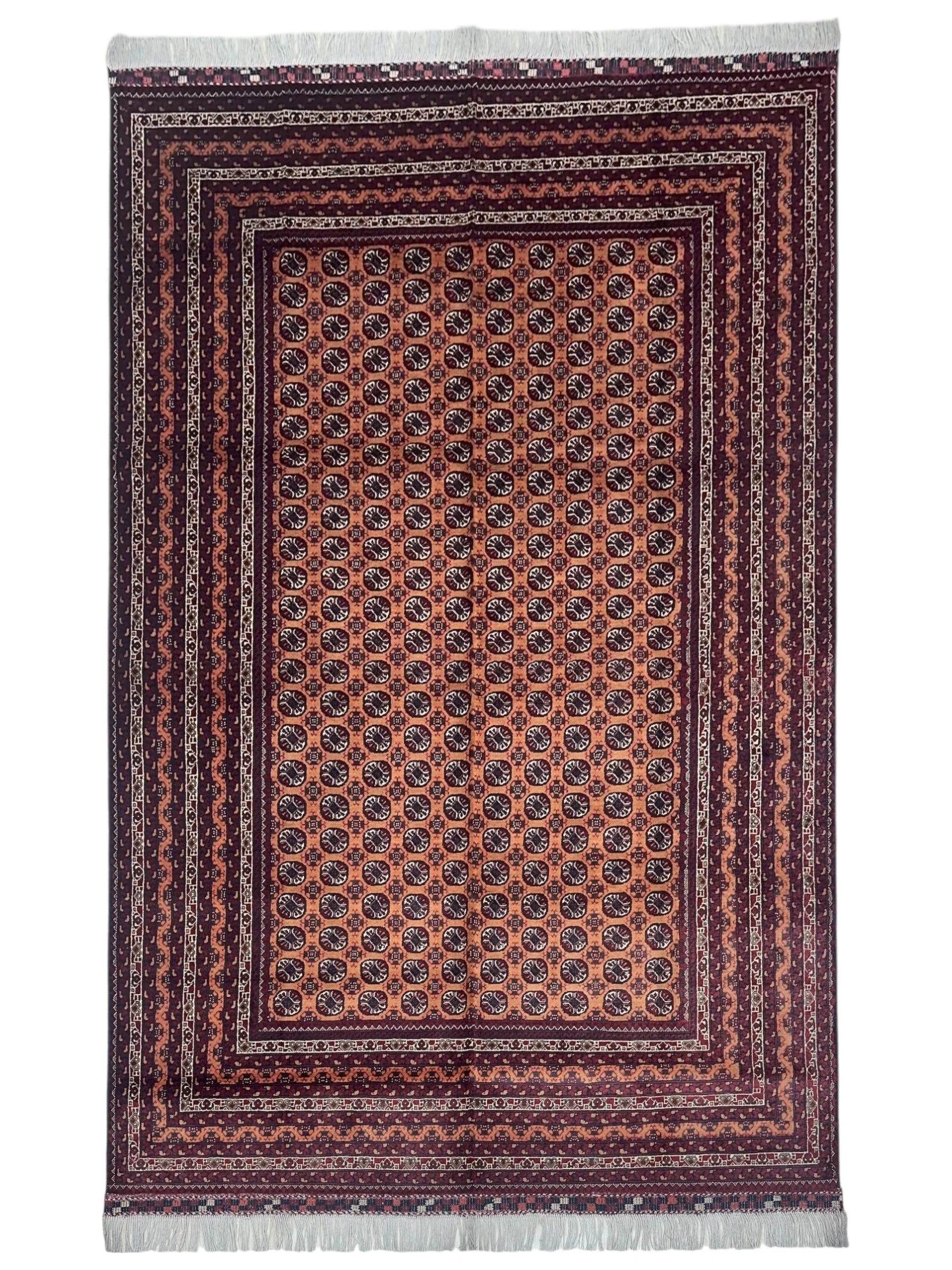 Hand-Knotted Afghani Mawri Wool Rug – 6'9″ x 9'6″