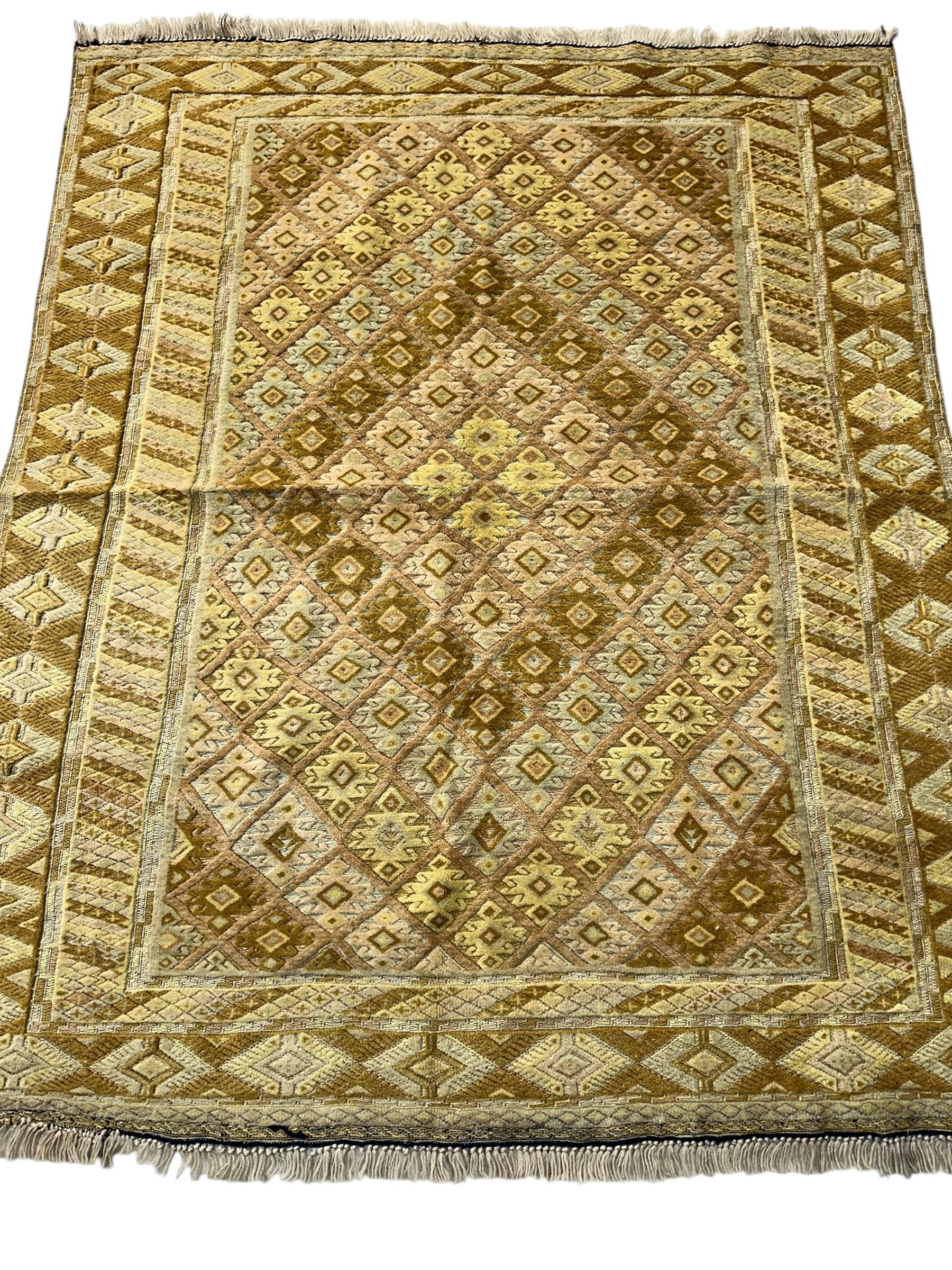 Hand-Knotted Afghani Nakhunak Wool Rug - 4' x 4'11" - Image 2