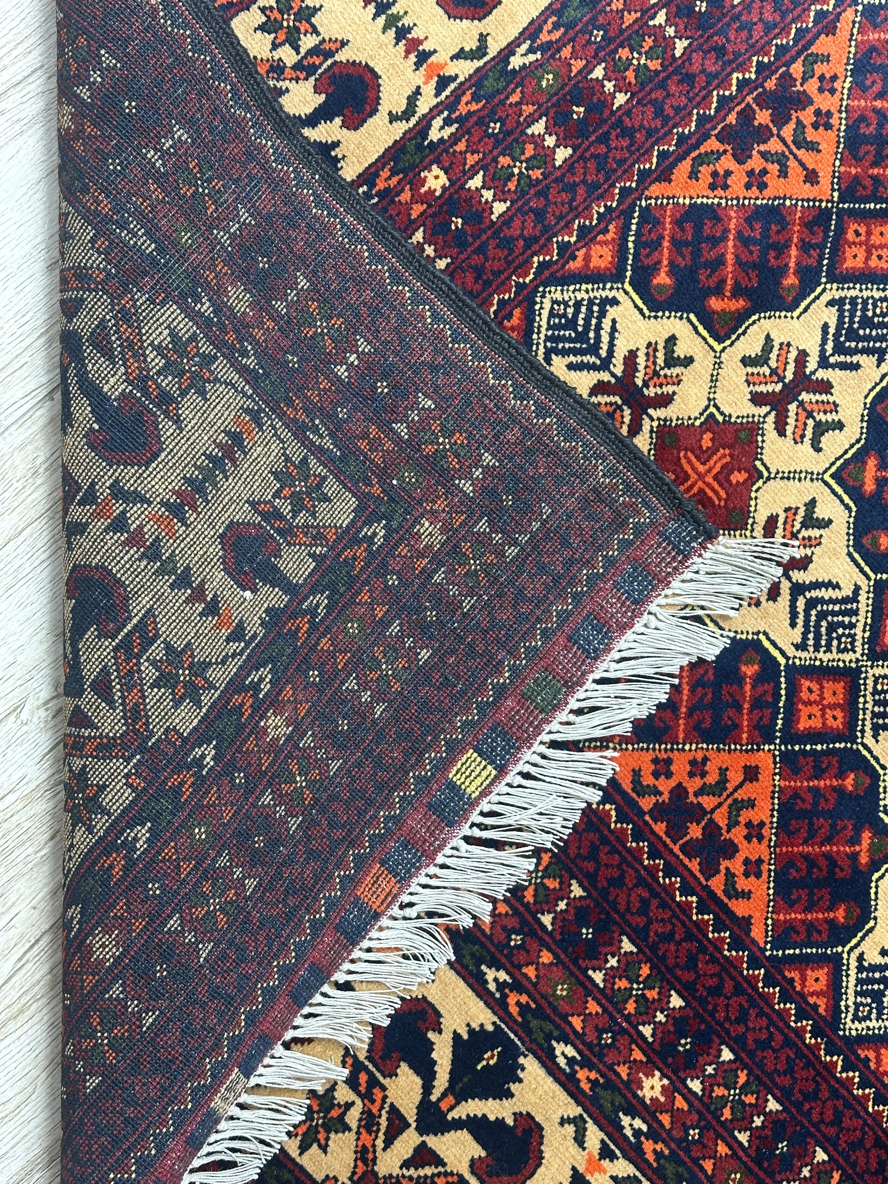 Hand-Knotted Afghani Yusufi Wool Rug – 6’7″  x  10’0″ - Image 3
