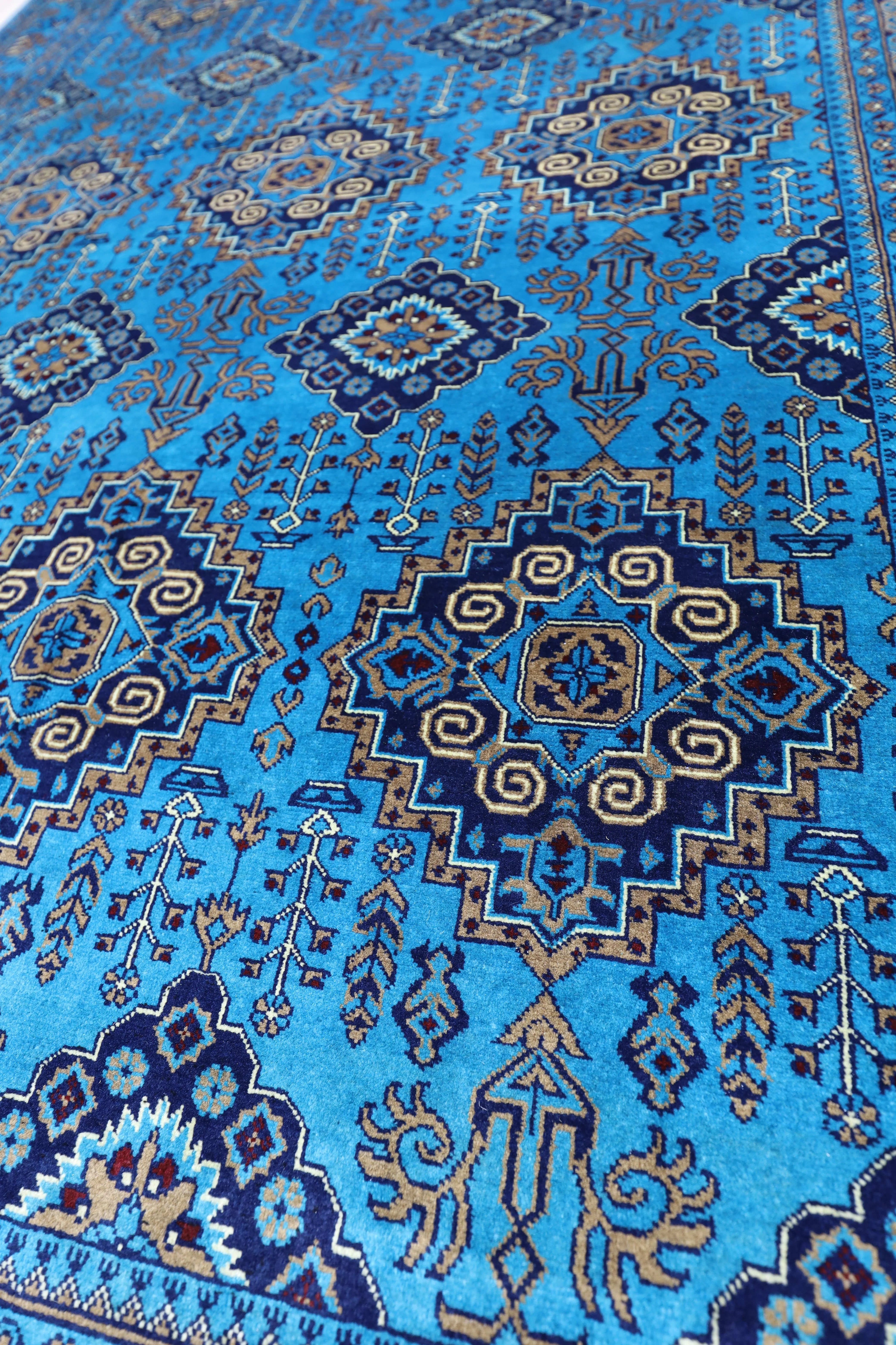 Hand-Knotted Afghani Zerkhaki Wool Rug – 6’6″ x 10’0″ - Image 4