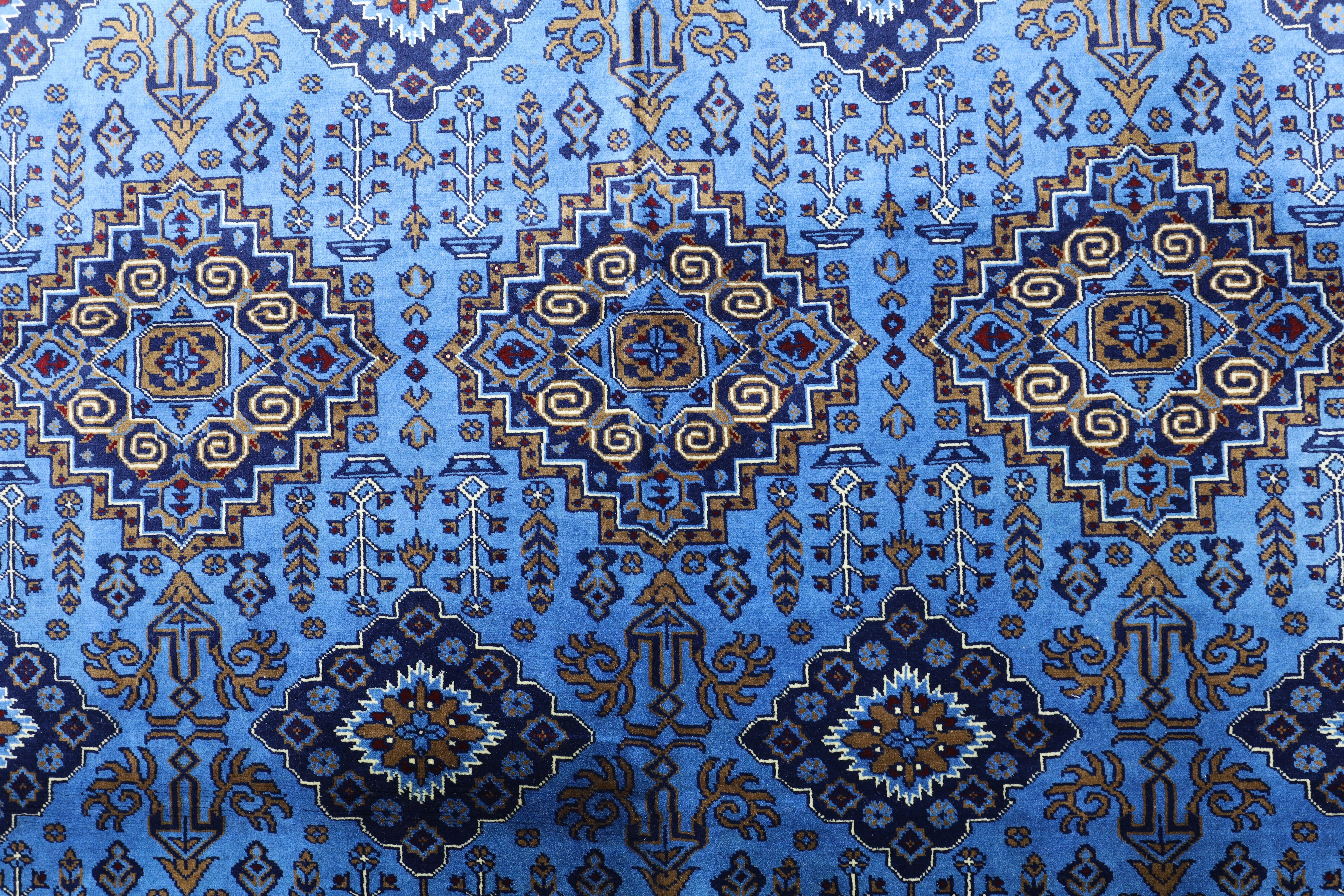 Hand-Knotted Afghani Zerkhaki Wool Rug – 6’7″ x 9’3″ - Image 4