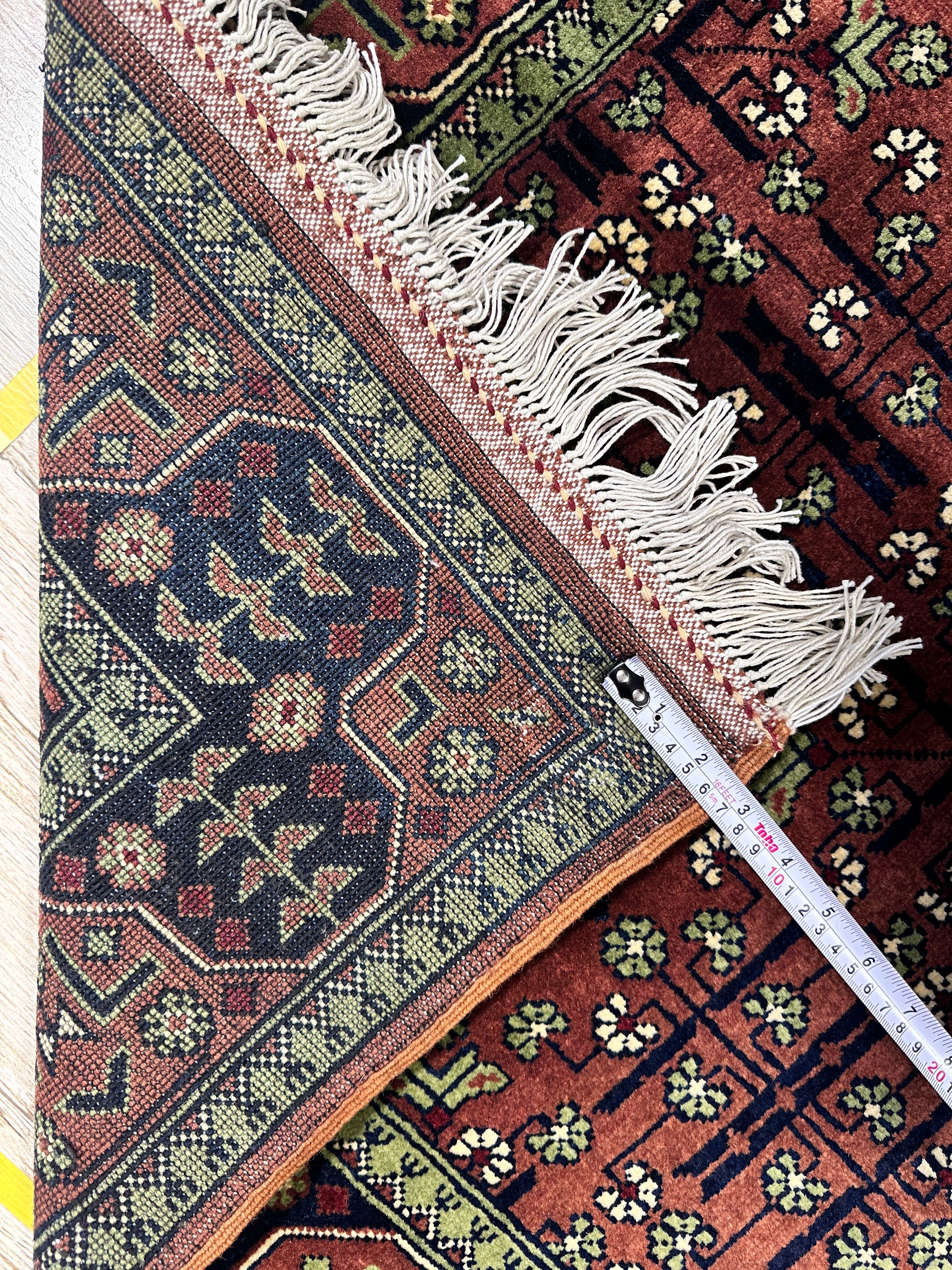 Hand-Knotted Bukharayi Rug – Brown 59” x 40” | Traditional Afghani Wool Rug - Image 6