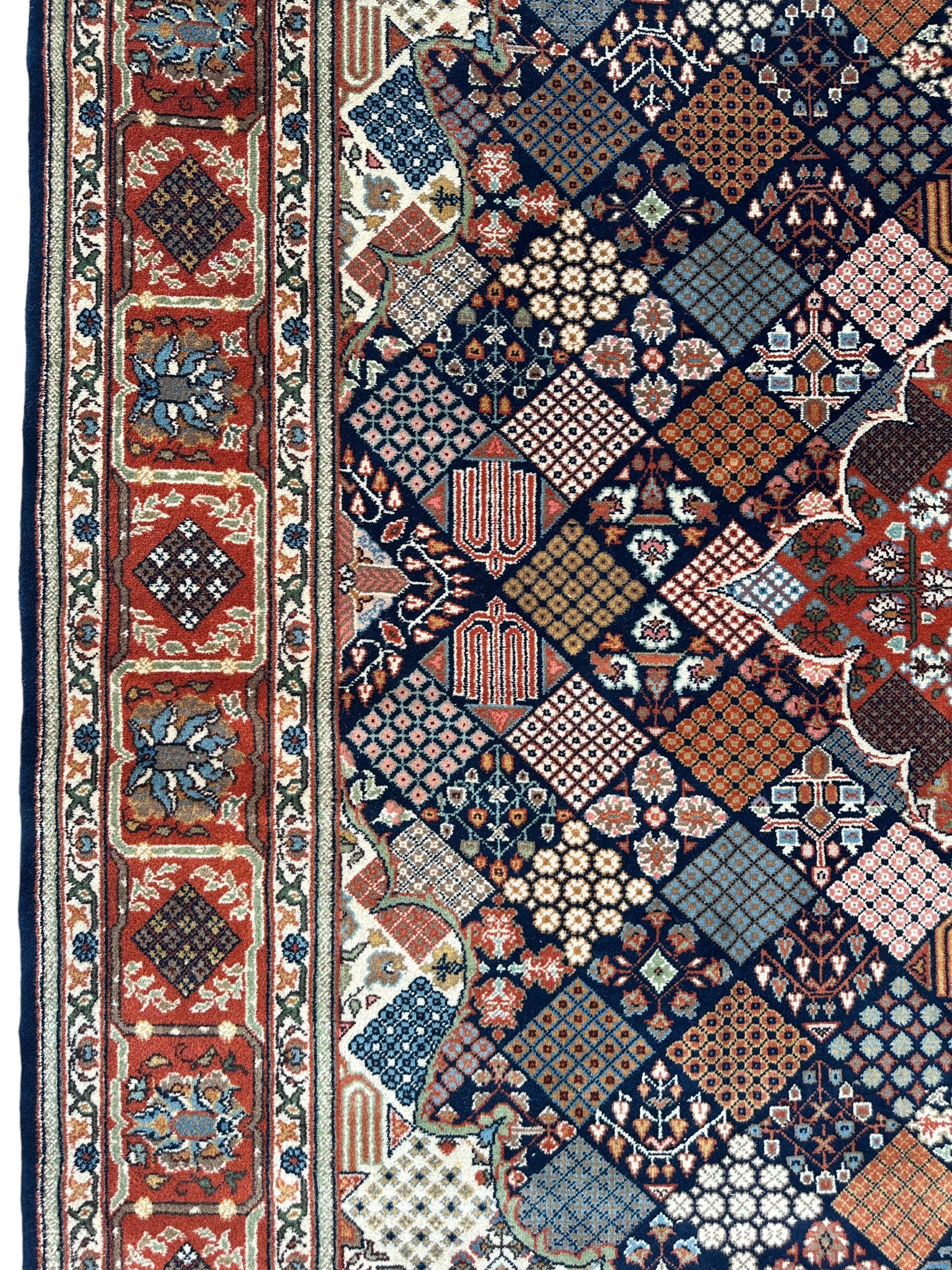 Hand-Knotted Indo-Joshegan Wool Rug – 12'2" x 9'1" – Geometric Medallion Design, Rich Warm Palette - Image 13