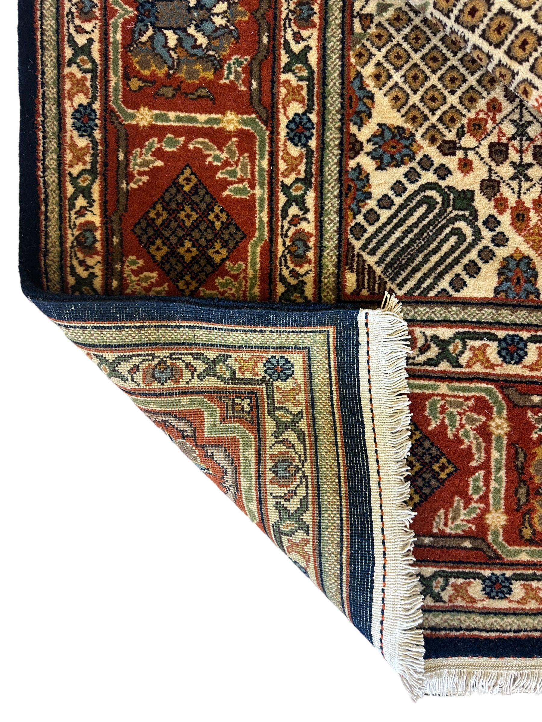 Hand-Knotted Indo-Joshegan Wool Rug – 12'2" x 9'1" – Geometric Medallion Design, Rich Warm Palette - Image 16