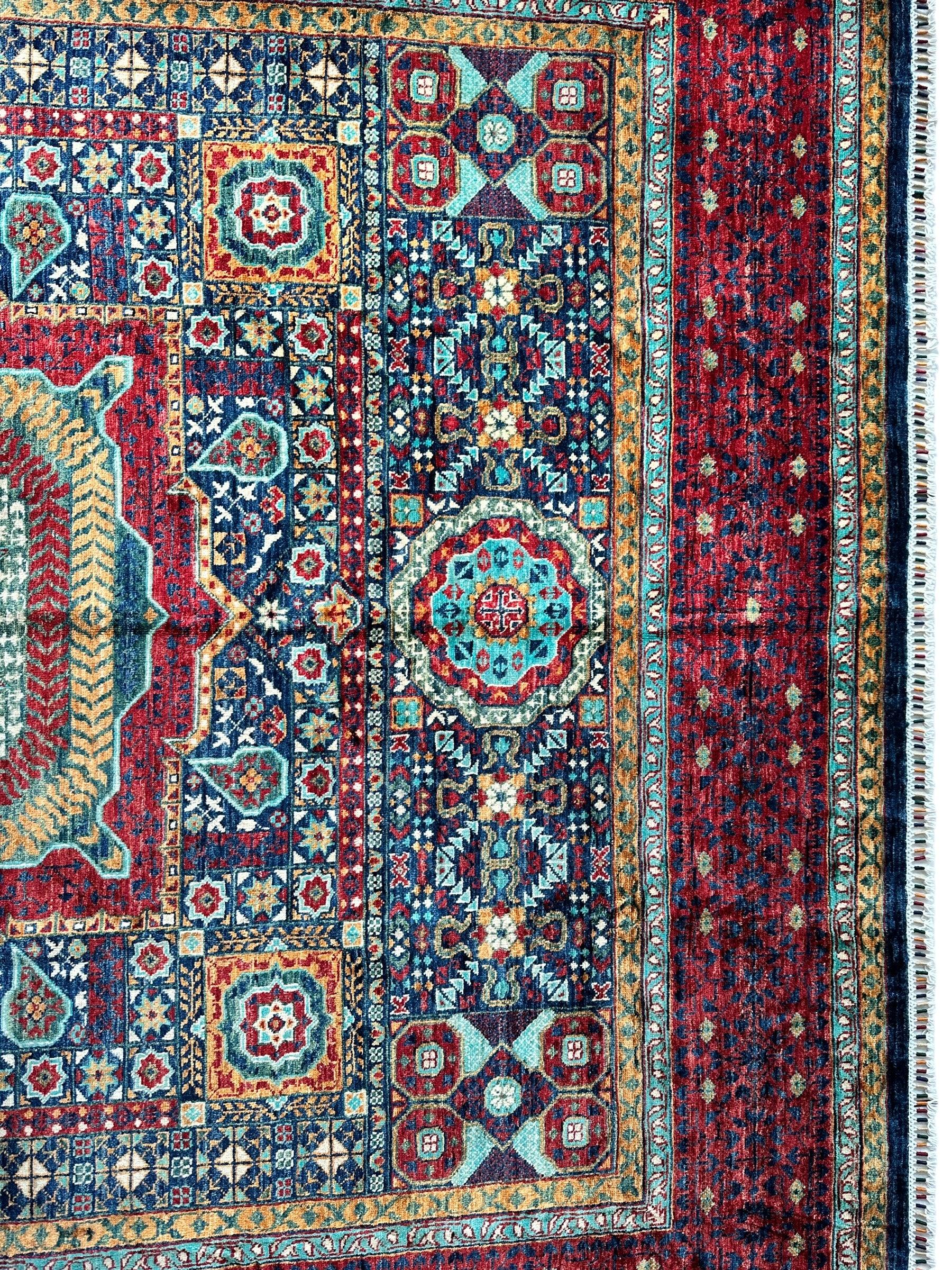 Hand-Knotted Mamluk Wool Rug – 8'4" x 9'9" – Intricate Geometric Masterpiece - Image 10