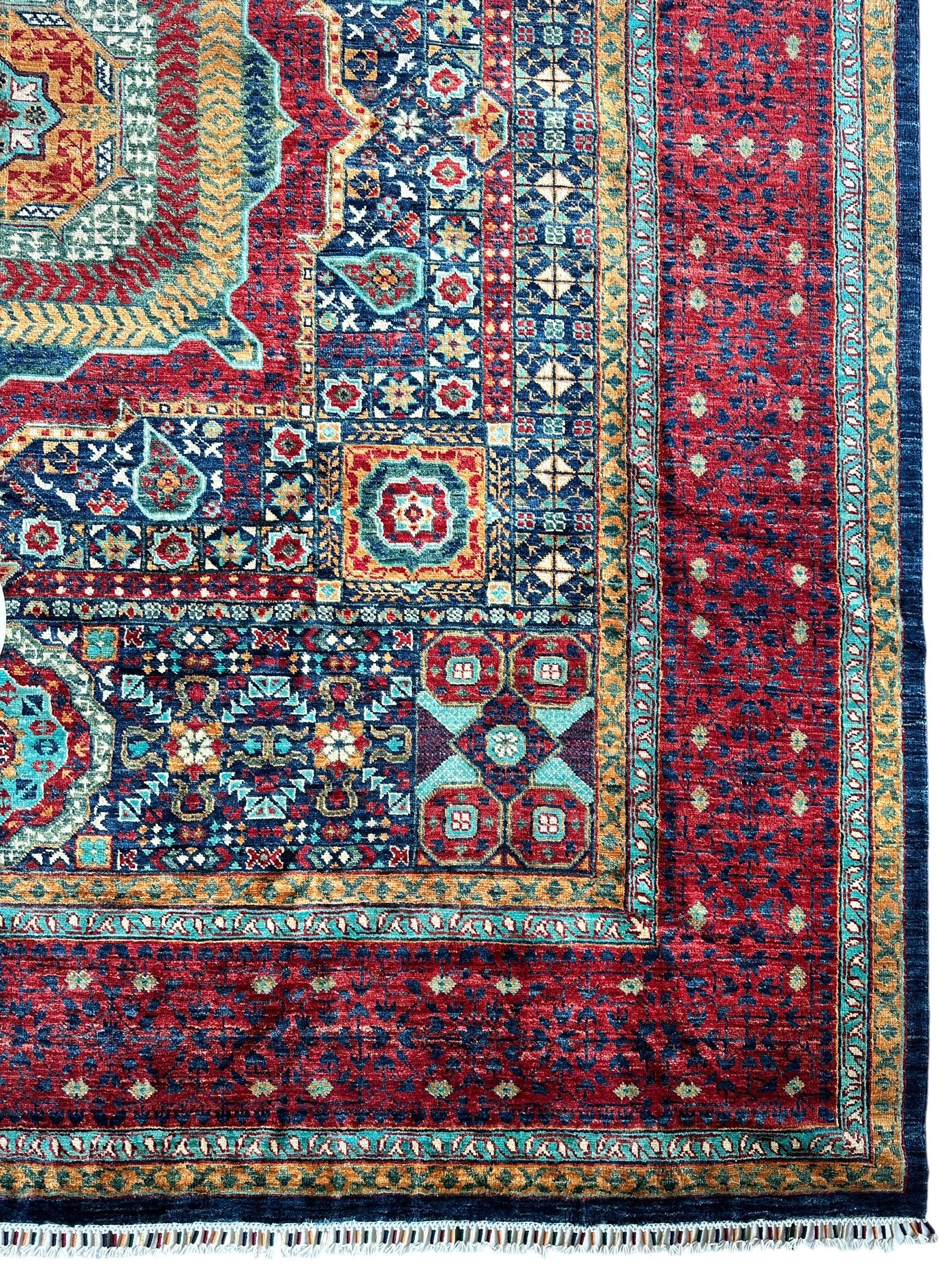 Hand-Knotted Mamluk Wool Rug – 8'4" x 9'9" – Intricate Geometric Masterpiece - Image 11