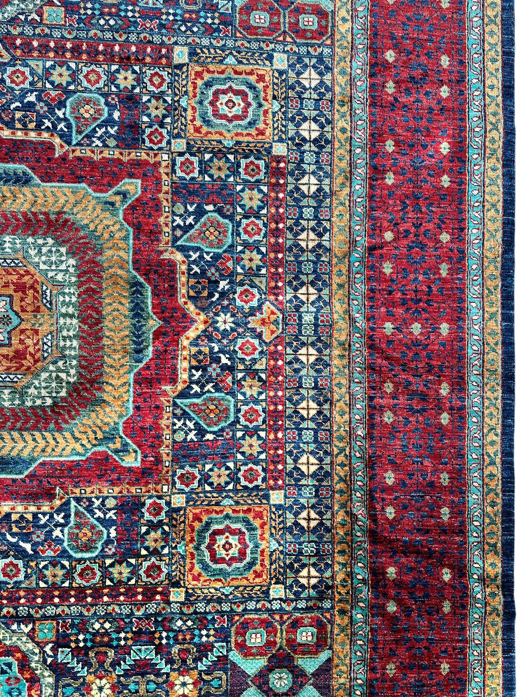 Hand-Knotted Mamluk Wool Rug – 8'4" x 9'9" – Intricate Geometric Masterpiece - Image 12