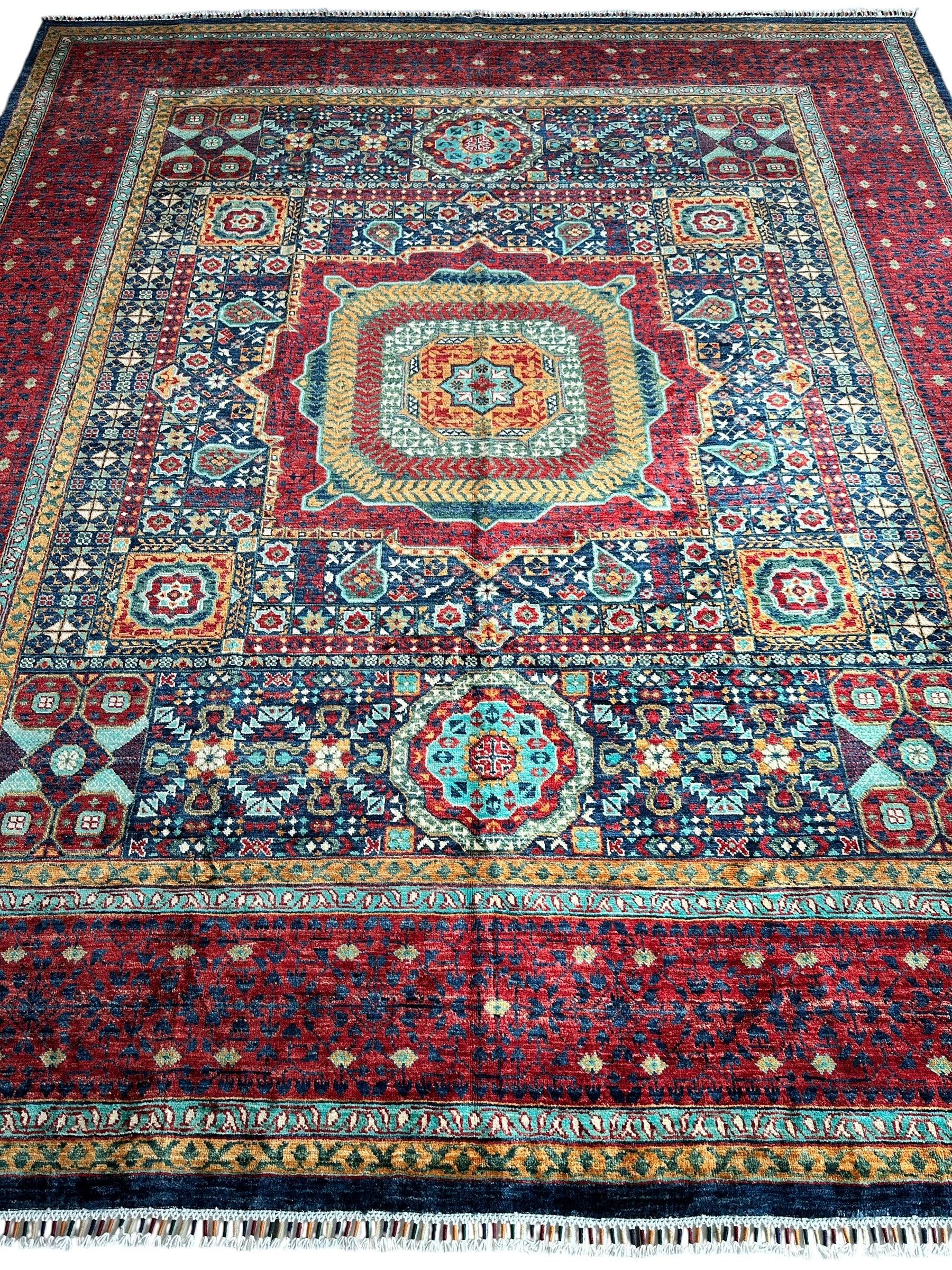 Hand-Knotted Mamluk Wool Rug – 8'4" x 9'9" – Intricate Geometric Masterpiece - Image 2