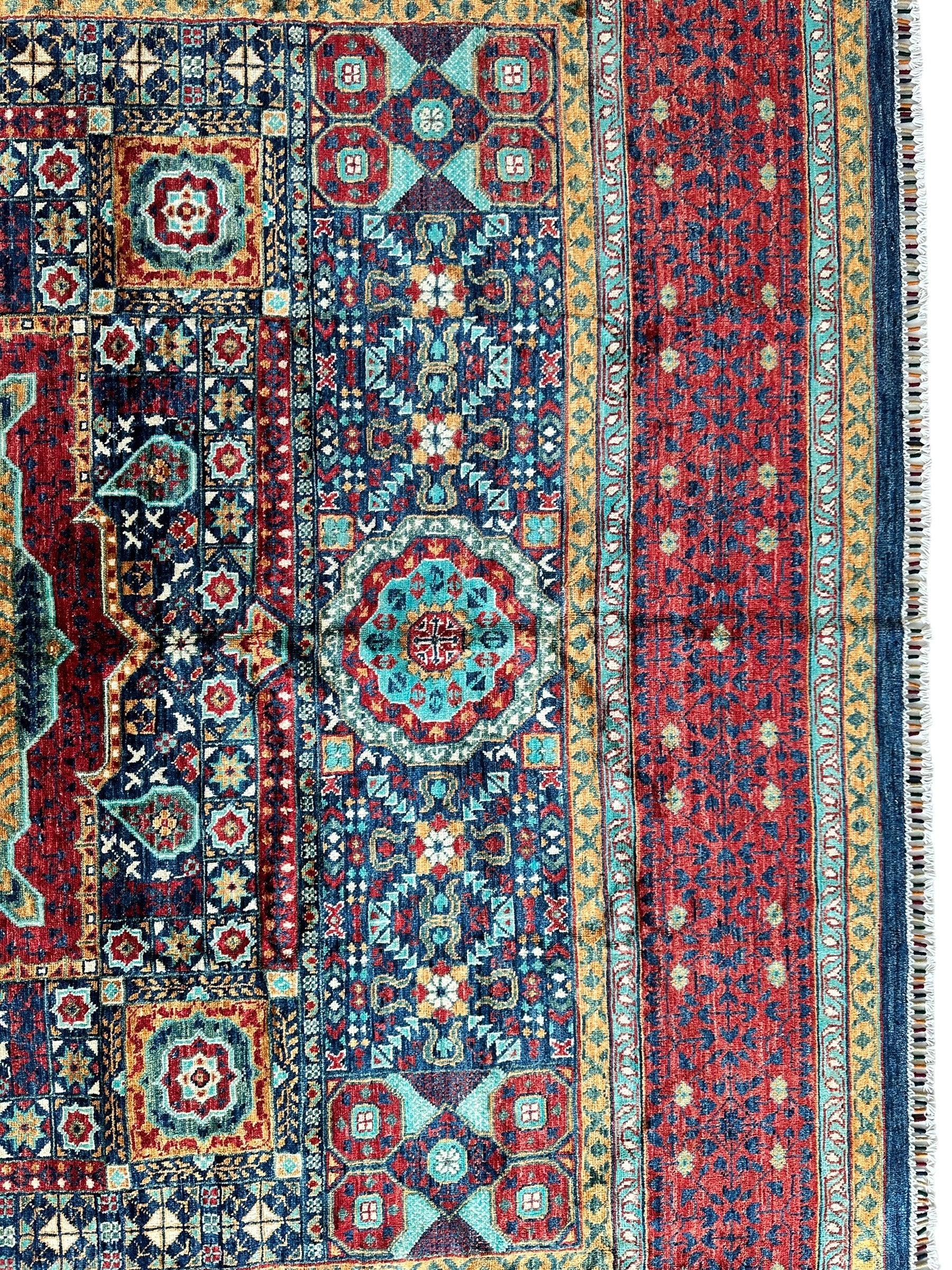 Hand-Knotted Mamluk Wool Rug – 8'4" x 9'9" – Intricate Geometric Masterpiece - Image 6